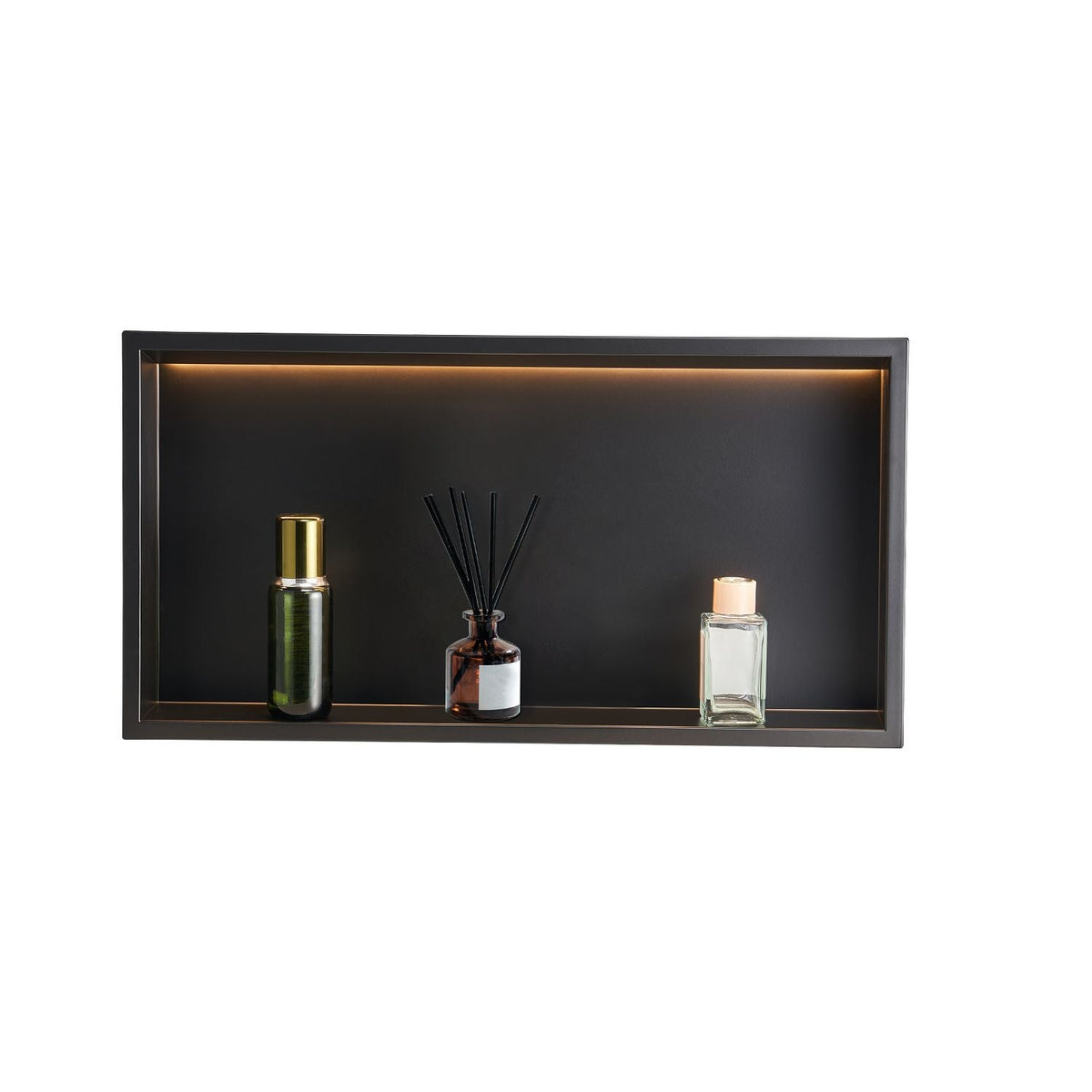 Shower Niche, 13 x 25 x 4 inch Recessed Wall Niche With LED Strip,Heavy-duty Stainless Steel Modern Shampoo Storage Organizer,Sealed Waterproof, Durable & Easy to Install,Black for Bathroom