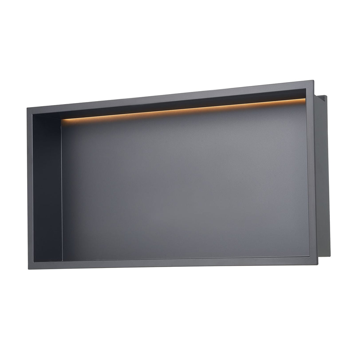 Shower Niche, 13 x 25 x 4 inch Recessed Wall Niche With LED Strip,Heavy-duty Stainless Steel Modern Shampoo Storage Organizer,Sealed Waterproof, Durable & Easy to Install,Black for Bathroom