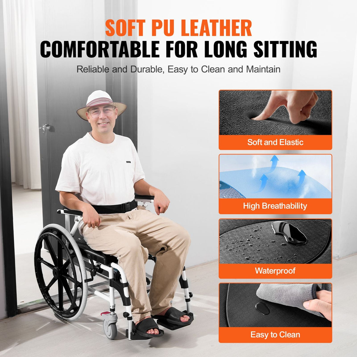 Shower Wheelchair, 17.5in Width Aluminum Alloy Bathroom Wheelchair for Inside Shower, Adjustable Rolling Shower Chair w/ Brake for Disabled Adult, 300 lbs Capacity Shower Commode Transport Chair