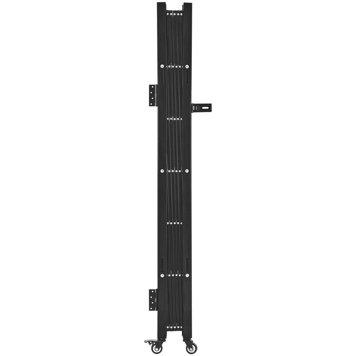 Single Folding Security Gate, Lockable Scissor Gate with 360° Swivel Casters, Outdoor Barricade Steel Retractable Gates, for Entry Security, Garage, Warehouse & Pool, 70.87 x 63.39 in (W x H)