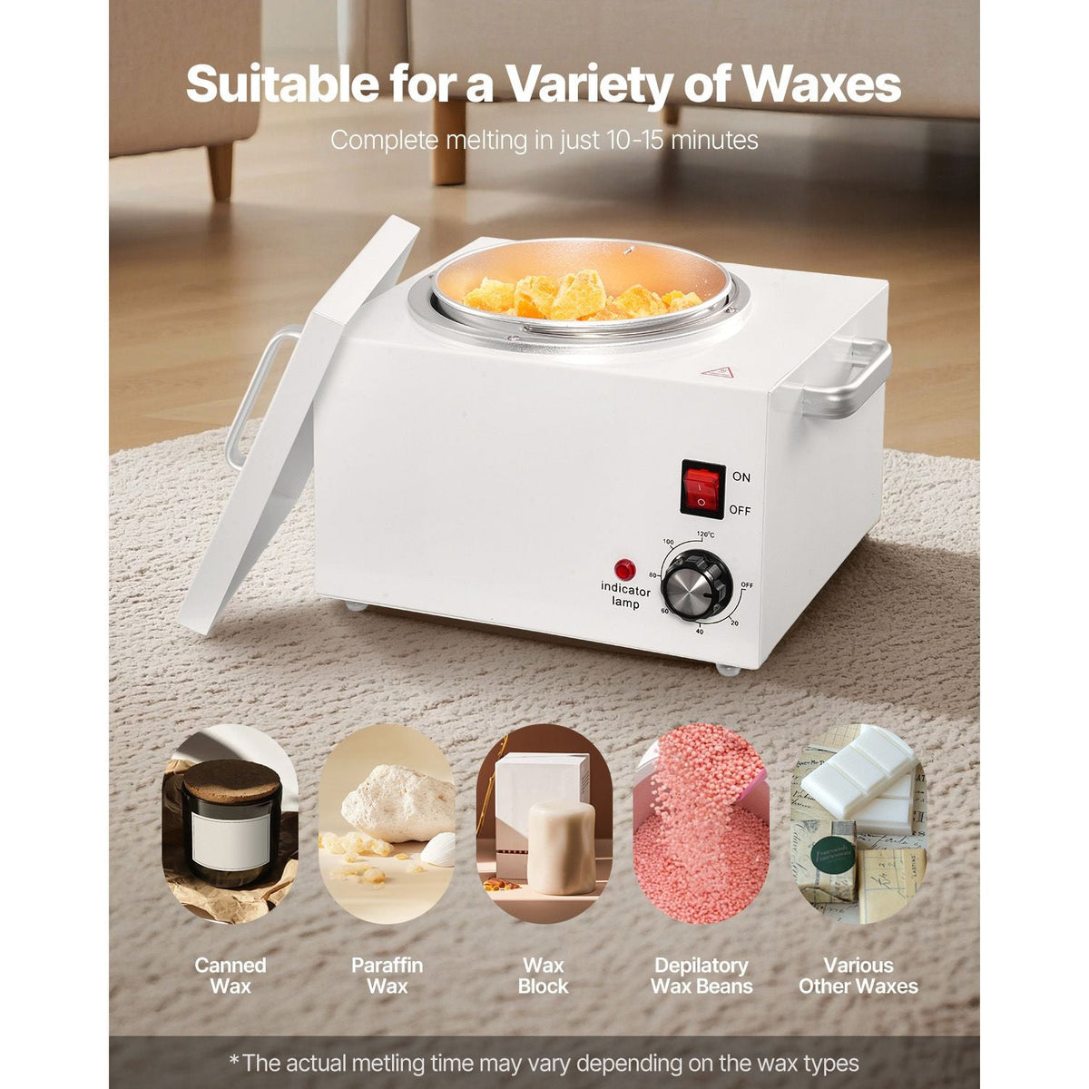 Single Wax Warmer, 3000ML 300W Professional Wax Warmer for Hair Removal, 32 Fahrenheit to 248 Fahrenheit Adjustable Electric Waxing Heater Pot with 100PCS Sticks & 50PCS Papers