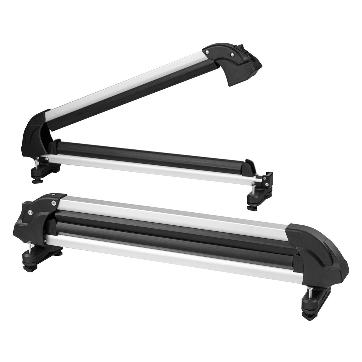 Ski and Snowboard Roof Rack, 31.7-Inch Universal Ski Rack for Car Roof Fit Most Crossbars, Carry up to 6 Pairs of Skis or 4 Snowboards, Aluminum Snowboard Ski Rack with Lock & Rubber Padding