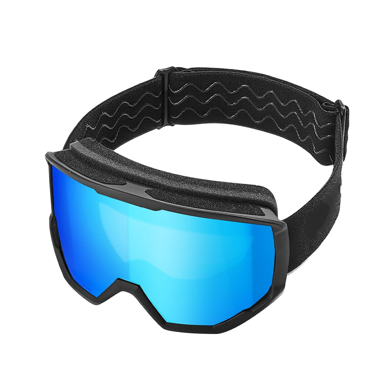 Ski Goggles, Cylindrical Lens with Ice Blue Revo Coating, OTG Anti fog Snow Goggles for Men Women Youth, TPU Frame & Ventilation Structure, Suitable for Skiing, Skating, Snowboarding, Cycling