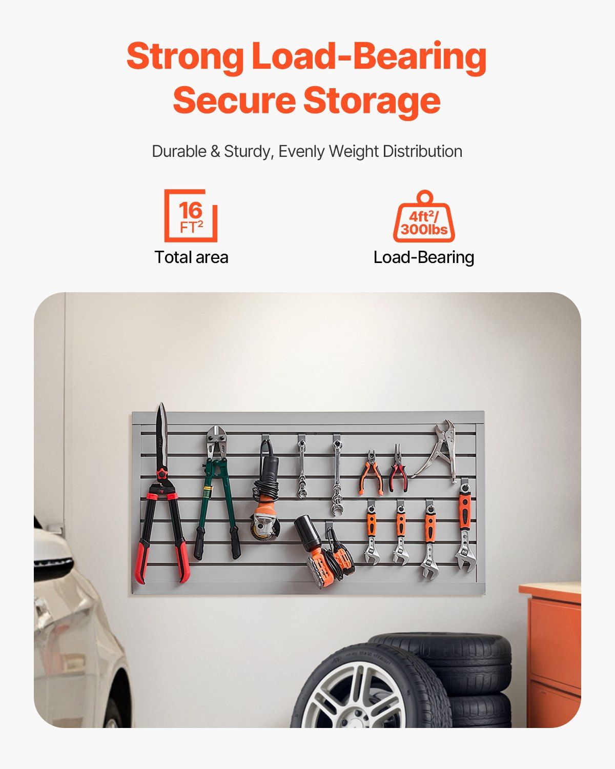 Slat Wall Paneling, 2 x 4 ft, PVC Garage Slatwall with Modular Design, Grey Slat Wall Easy-to-Install Adjustable Slatwall Panel with Coupling Structure & DIY Cutting, Fits for Storage & Display
