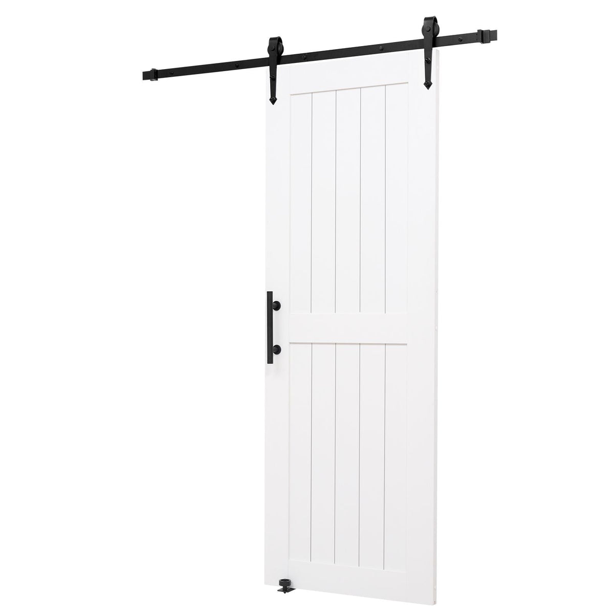 Sliding Barn Door, 30 x 84 inch, High-Strength MDF Panel, Barn Door with Hardware Kit, Water-Proof PVC Surface, Easy to Install, H-Frame, Smoothly and Quietly Sliding for Living Room, Bathroom