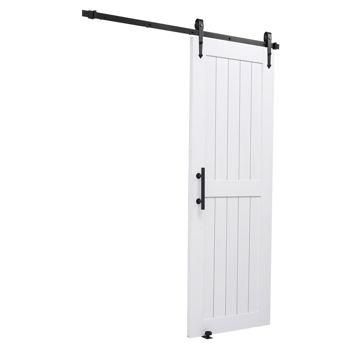 Sliding Barn Door, 30 x 84 inch, High-Strength MDF Panel, Barn Door with Hardware Kit, Water-Proof PVC Surface, Easy to Install, H-Frame, Smoothly and Quietly Sliding for Living Room, Bathroom