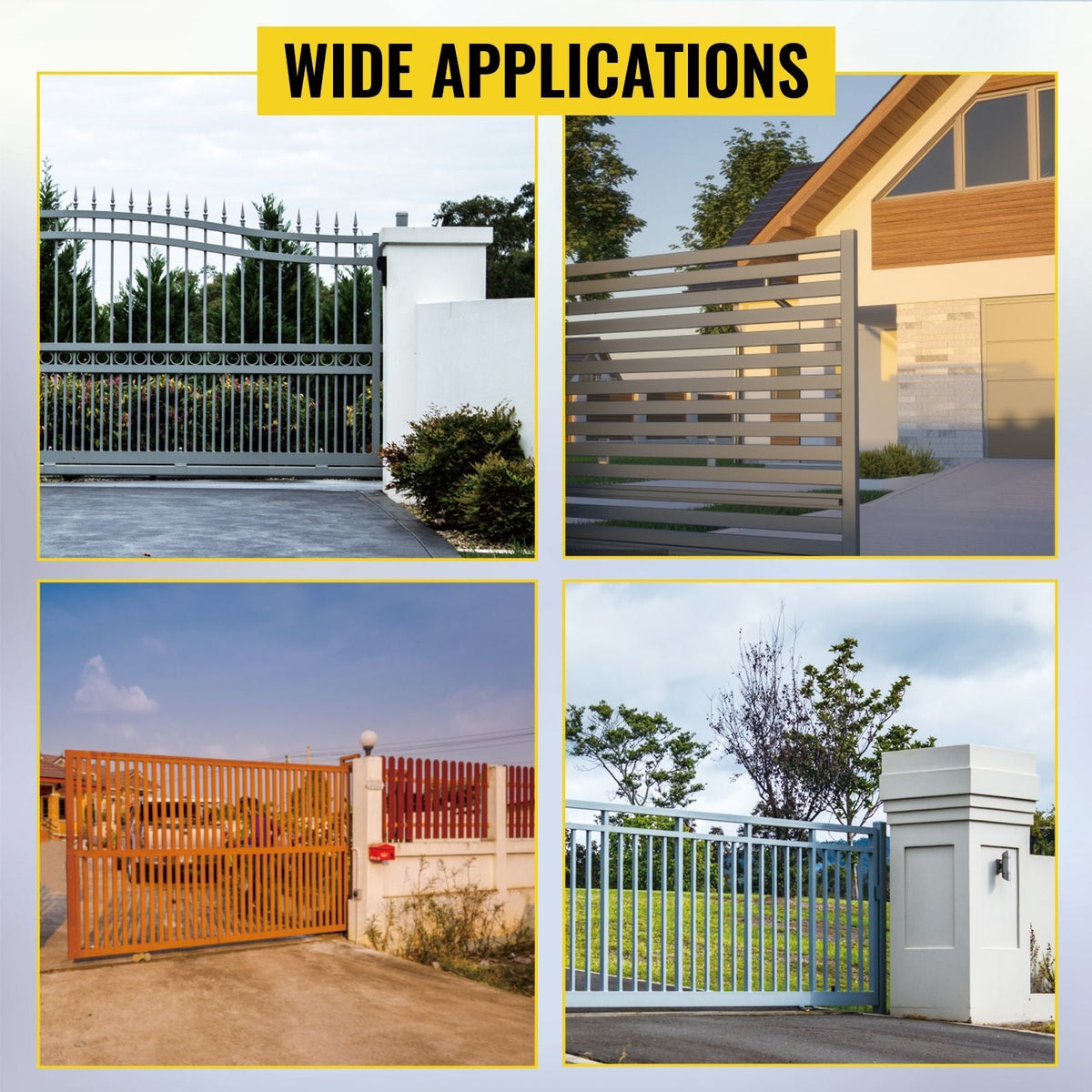 Sliding Gate Opener, AC1400 3100LBS, with 2 Remote Controls, Gate Operator Hardware Kit for Security, Move Speed 43ft Per Min, Electric Rolling Driveway Slide Gate Motor