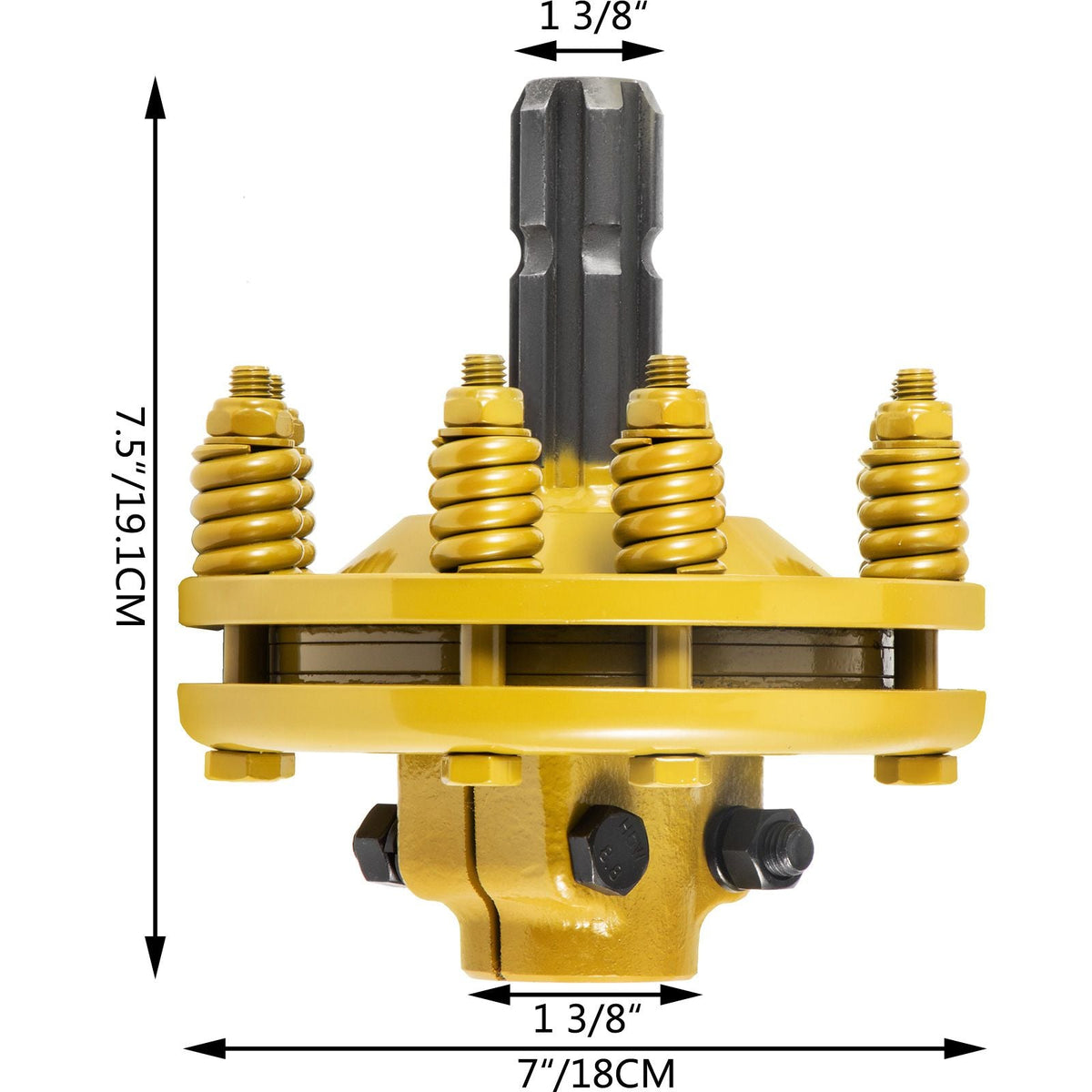 Slip Clutch, 1 3/8' PTO Slip Clutch, 6 Spline Ends PTO Friction Clutch, Carburized Steel Tractor Slip Clutch, Adjustable Rotary Cutter Slip Clutch, Yellow PTO Slip Clutch Spline for PTO Shaft