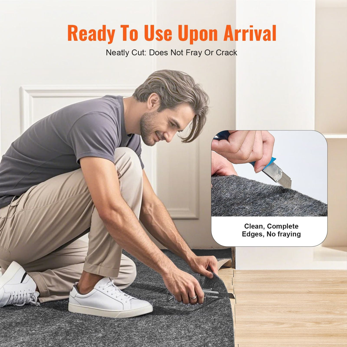 - Slip-Resistant Rug Pad - Protective Cushioning Carpet Pad - 5' x 8' - 1/4"Thick - Dual Surface - Polyester Felt + Latex - Gray - 3-4m² Area Carpet Padding Rug Cushion Safe for All Floors