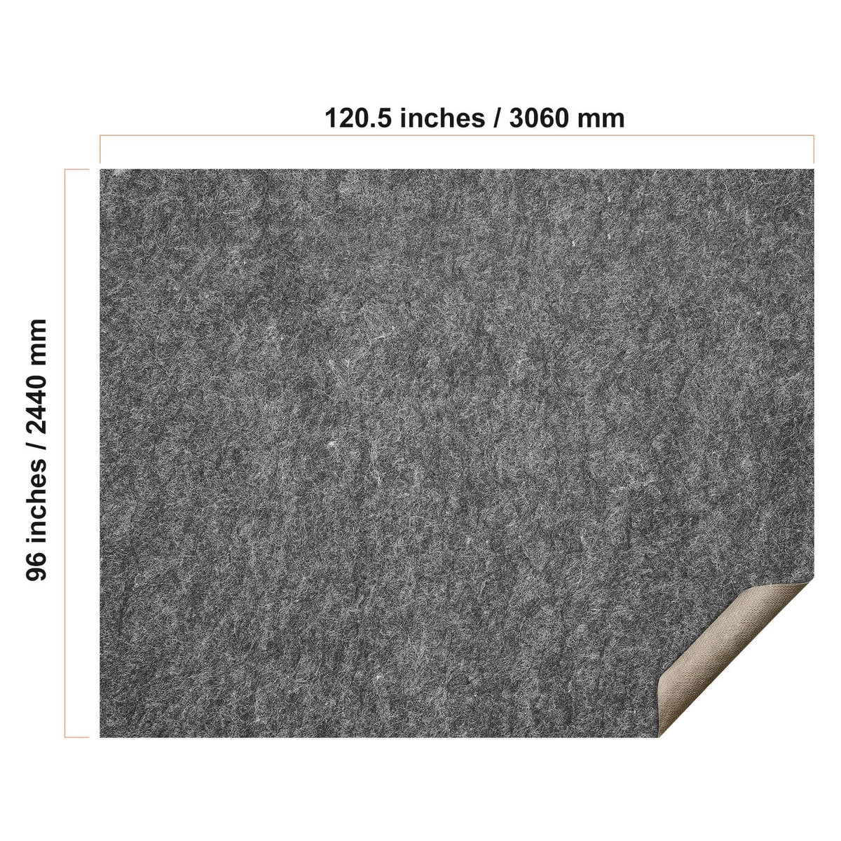 - Slip-Resistant Rug Pad - Protective Cushioning Carpet Pad - 8' x 10' - 1/4"Thick - Dual Surface - Polyester Felt + Latex - Gray - 7-8m² Area Carpet Padding Rug Cushion Safe for All Floors