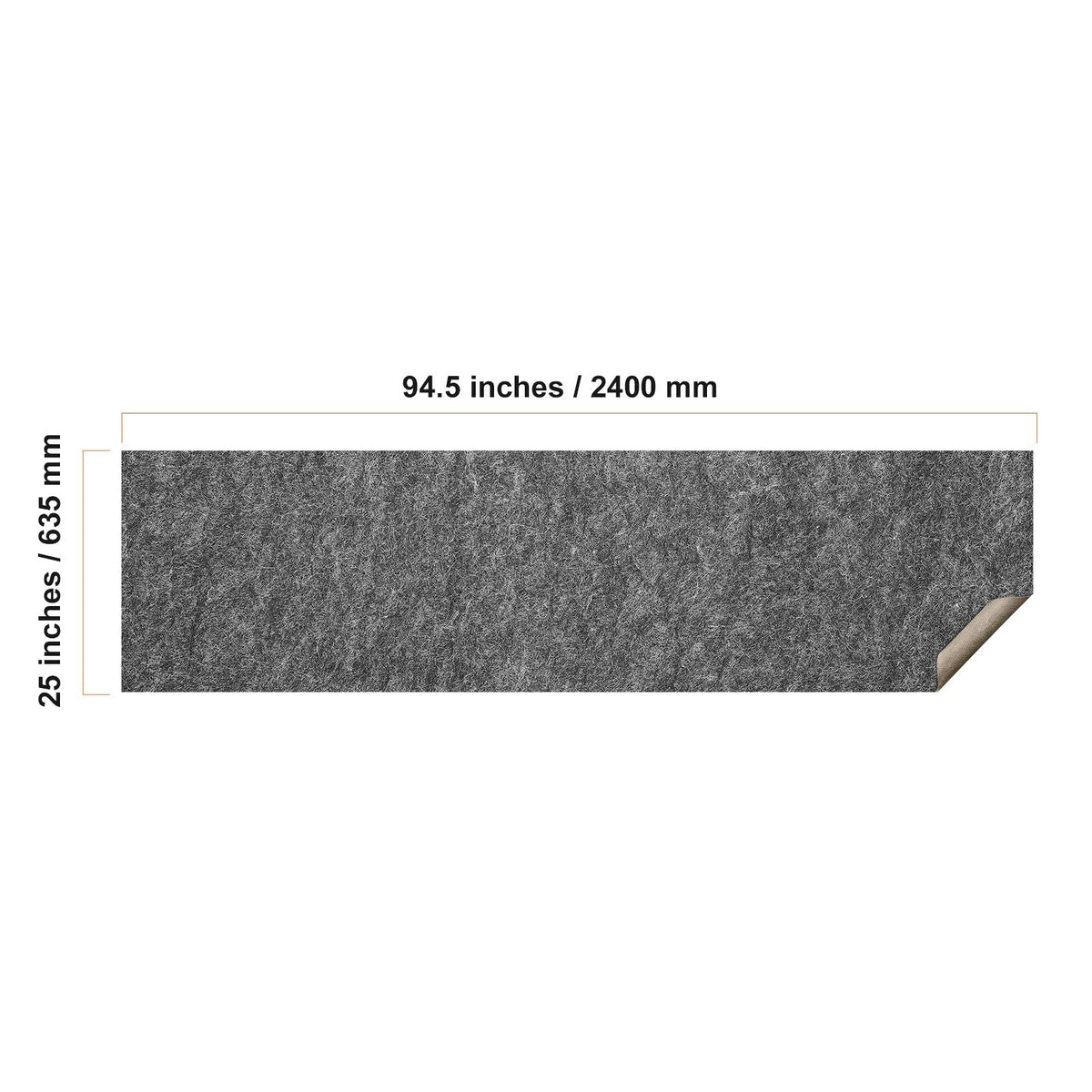 Slip-Resistant Rug Pad, Protective Cushioning Carpet Pad, 2'x8' (7.87' Actual) - 1/4"Thick - Dual Surface - Polyester Felt + Latex, 1-2 m2 Area Carpet Padding Rug Cushion Safe, Grey