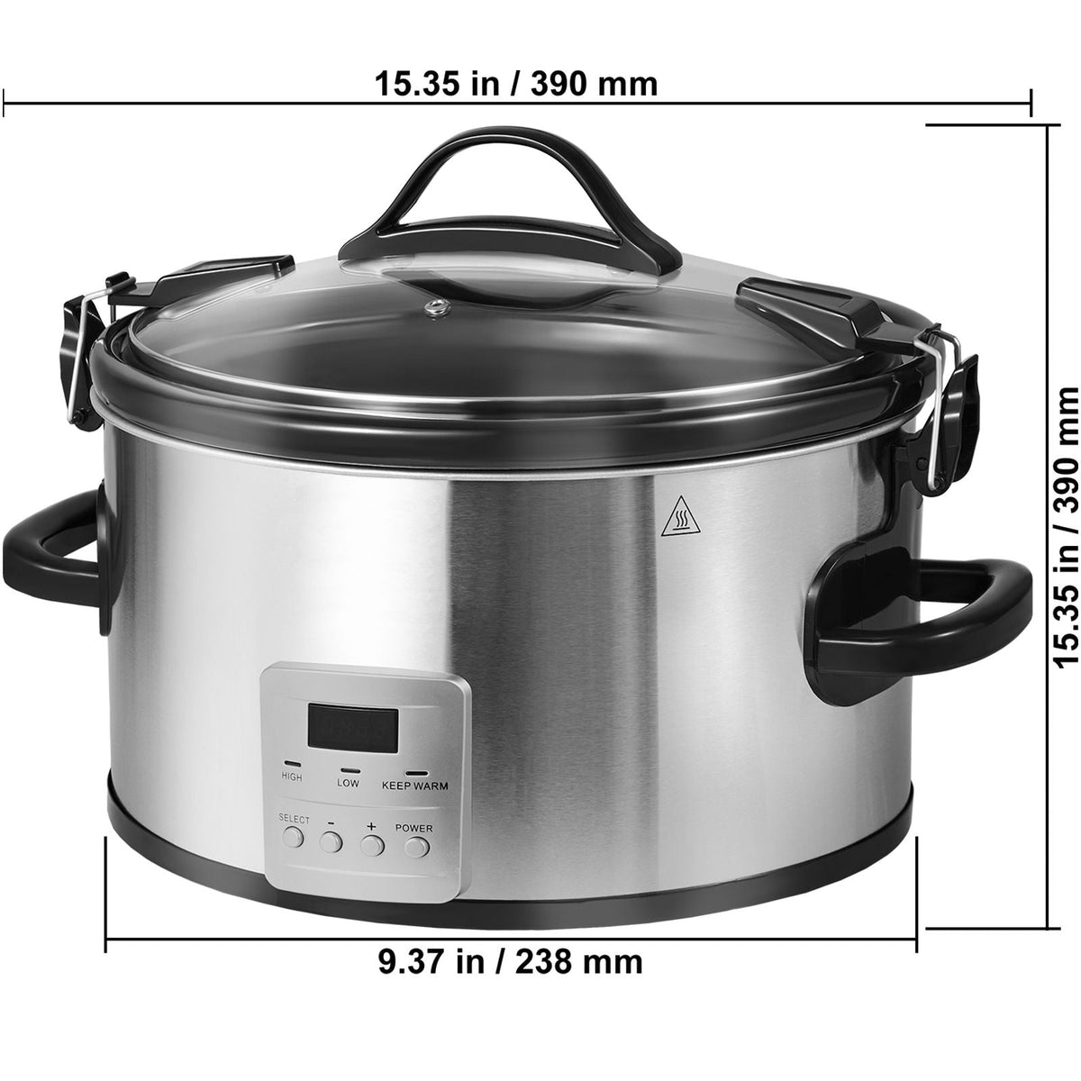 Slow Cooker, 8QT 320W Electric Slow Cooker Pot with 3-Level Heat Settings, Digital Slow Cookers with 20 Hours Max Timer, Locking Lid, Ceramic Inner Pot for Home/Commercial Use