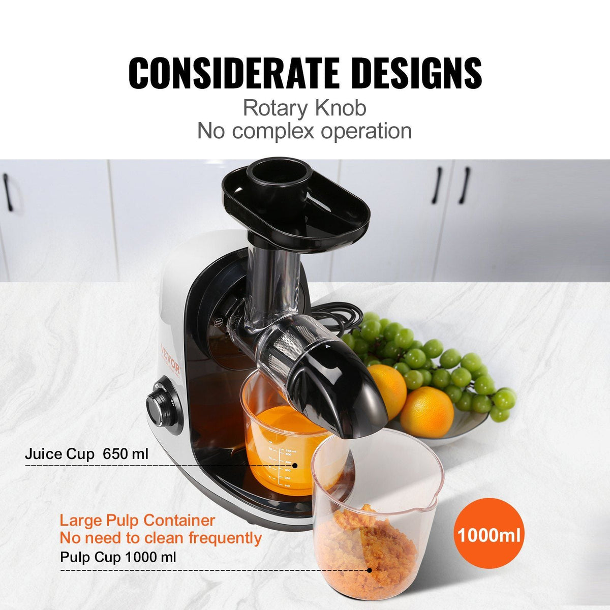 Slow Masticating Juicer, Cold Press Juicer Machine with Reverse Function, Quiet Motor Slow Juicer, Juice Extractor Maker Easy to Clean with Brush, for High Nutrient Fruits Vegetables