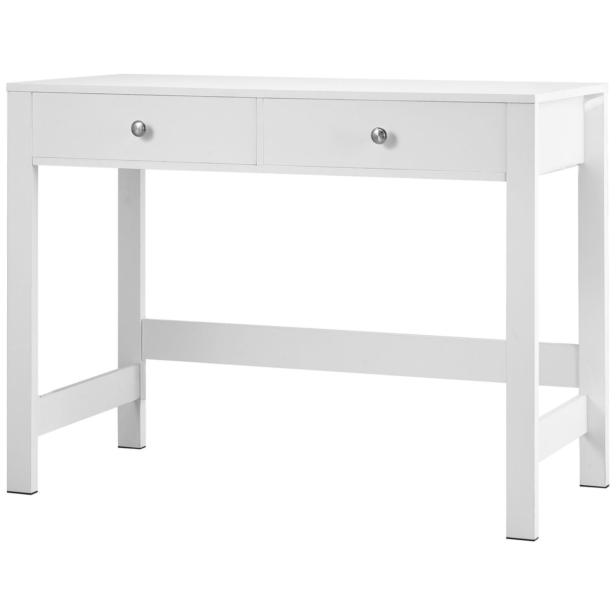 Small Desk with Drawers, Kids Desk for Bedroom, Modern Simple Study Table for Drawing, Reading, Writing, Rectangle MDF Furniture Study Storage Table for Home, Office, White