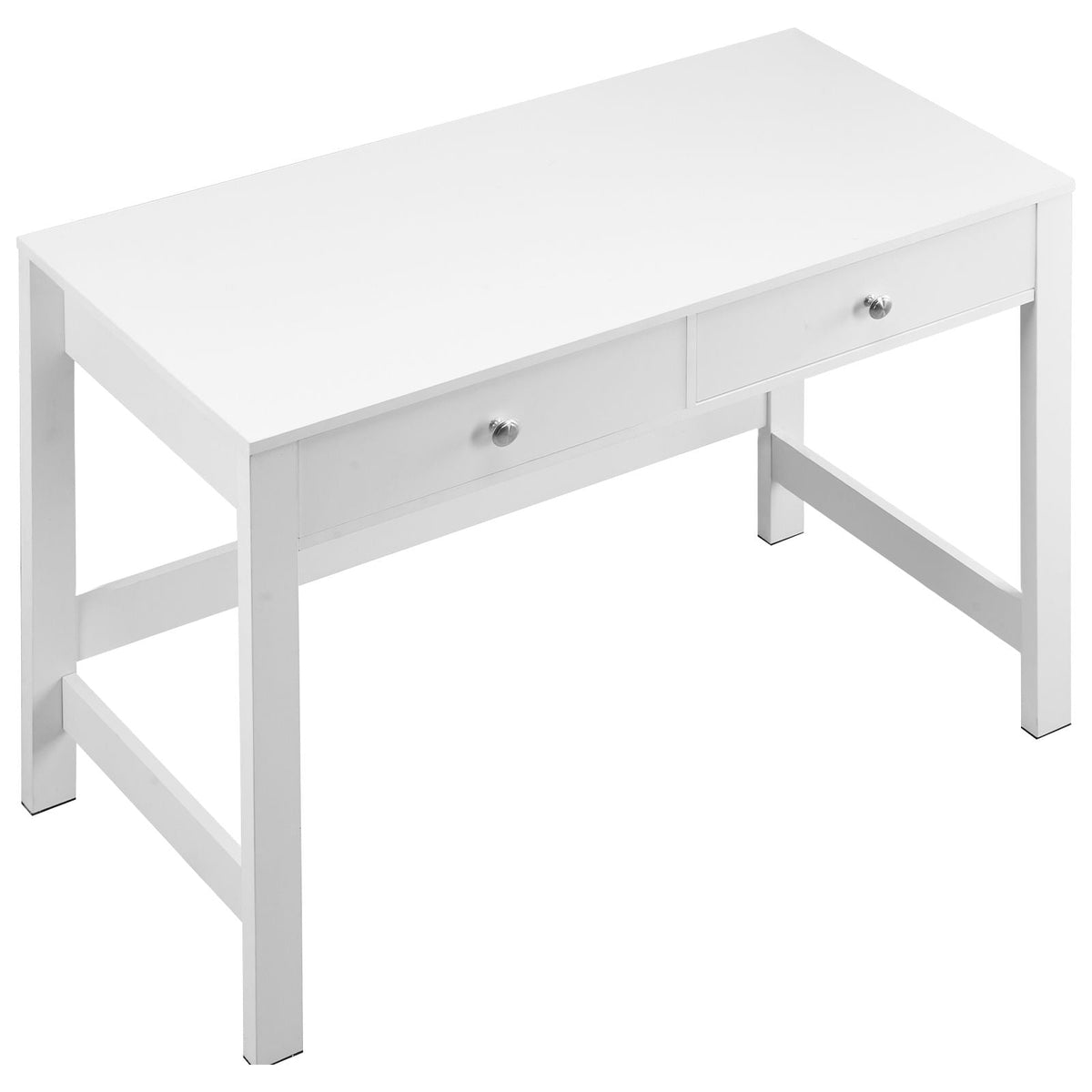 Small Desk with Drawers, Kids Desk for Bedroom, Modern Simple Study Table for Drawing, Reading, Writing, Rectangle MDF Furniture Study Storage Table for Home, Office, White