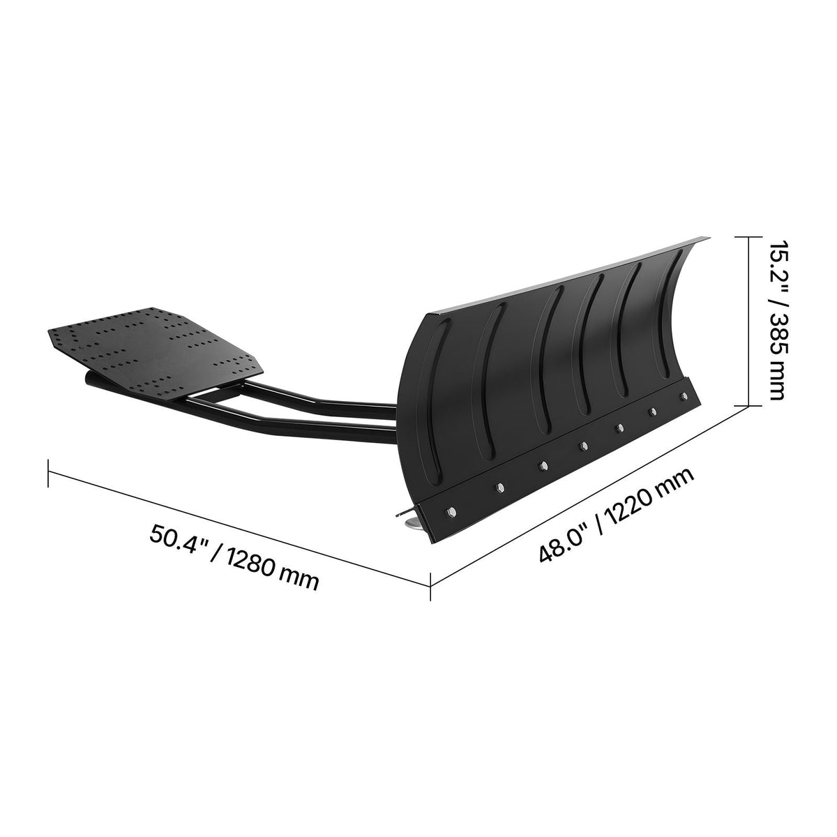 Snow Plow Kit, 48in Universal Snow Plow Attachment, Height & Left-Right Adjustable, Quick To Detach, Steel ATV Scrape Blade, 3 Mount Options, Efficient Snows Clearing, for Most ATVs & UTVs