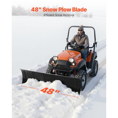 Snow Plow Kit, 48in Universal Snow Plow Attachment, Height & Left-Right Adjustable, Quick To Detach, Steel ATV Scrape Blade, 3 Mount Options, Efficient Snows Clearing, for Most ATVs & UTVs