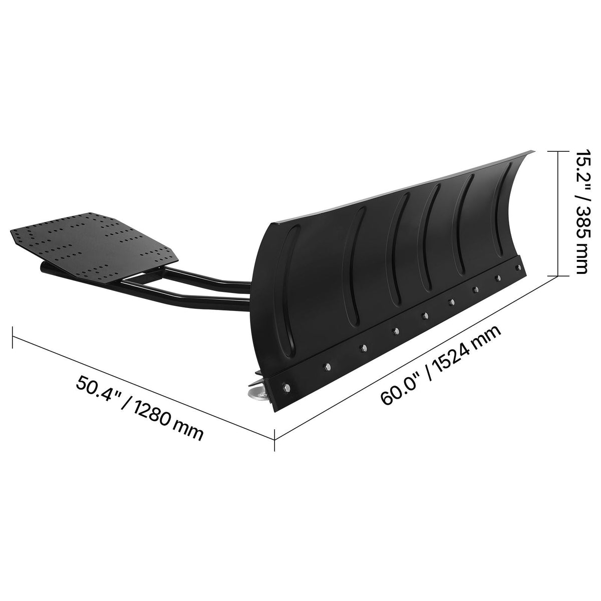 Snow Plow Kit, 60in Universal Snow Plow Attachment, Height & Left-Right Adjustable, Quick To Detach, Steel ATV Scrape Blade, 3 Mount Options, Efficient Snows Clearing, for Most ATVs & UTVs