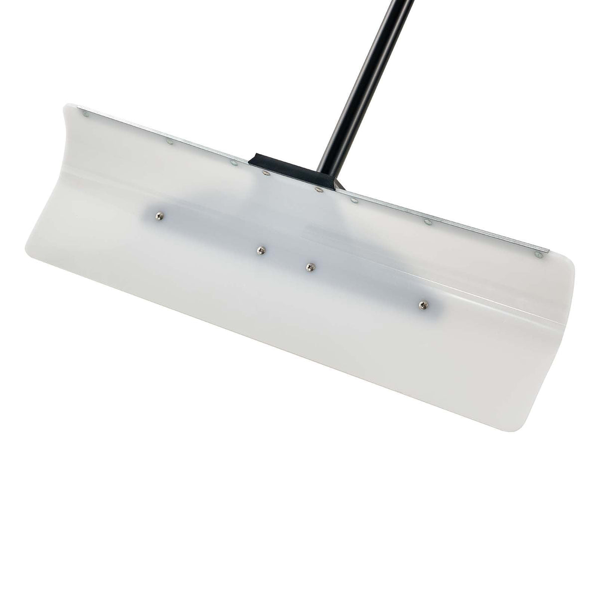 Snow Pusher Shovel, 30 in Outdoor Snowplow Shovel with Ergonomic Grip, HDPE Plastic Blade, Winter Shovels with Segmented Handle, Metal Edged Strip, Portable Snow Removal Tool for Driveway Garden