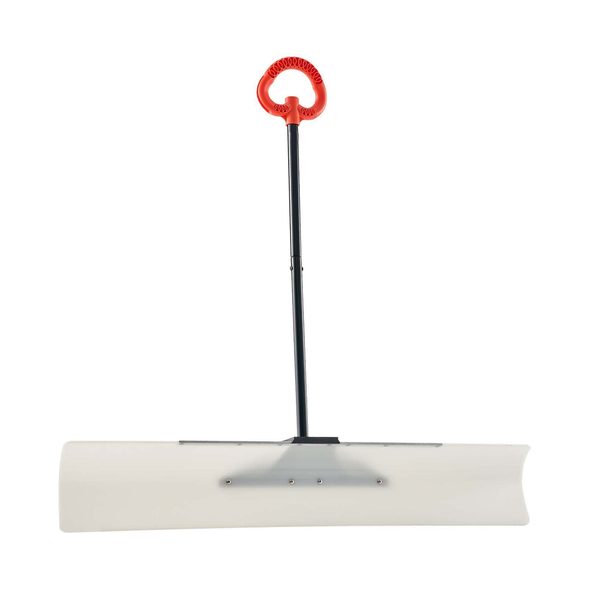 Snow Pusher Shovel, 48 in Outdoor Snowplow Shovel with Ergonomic Grip, HDPE Plastic Blade, Winter Shovels with Segmented Handle, Metal Edged Strip, Portable Snow Removal Tool for Driveway Garden