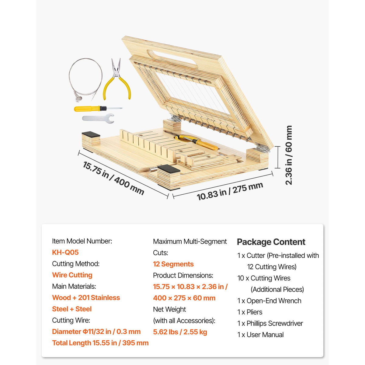 Soap Cutter, Cut 1-12 Bars, Precisely and Accurately Cut 1 Inch Bars, Wood Frame With Steel Wire, with Extra Wires, Multi Handmade Soap Wire Cutter for Candles, DIY Making Cutting Tool