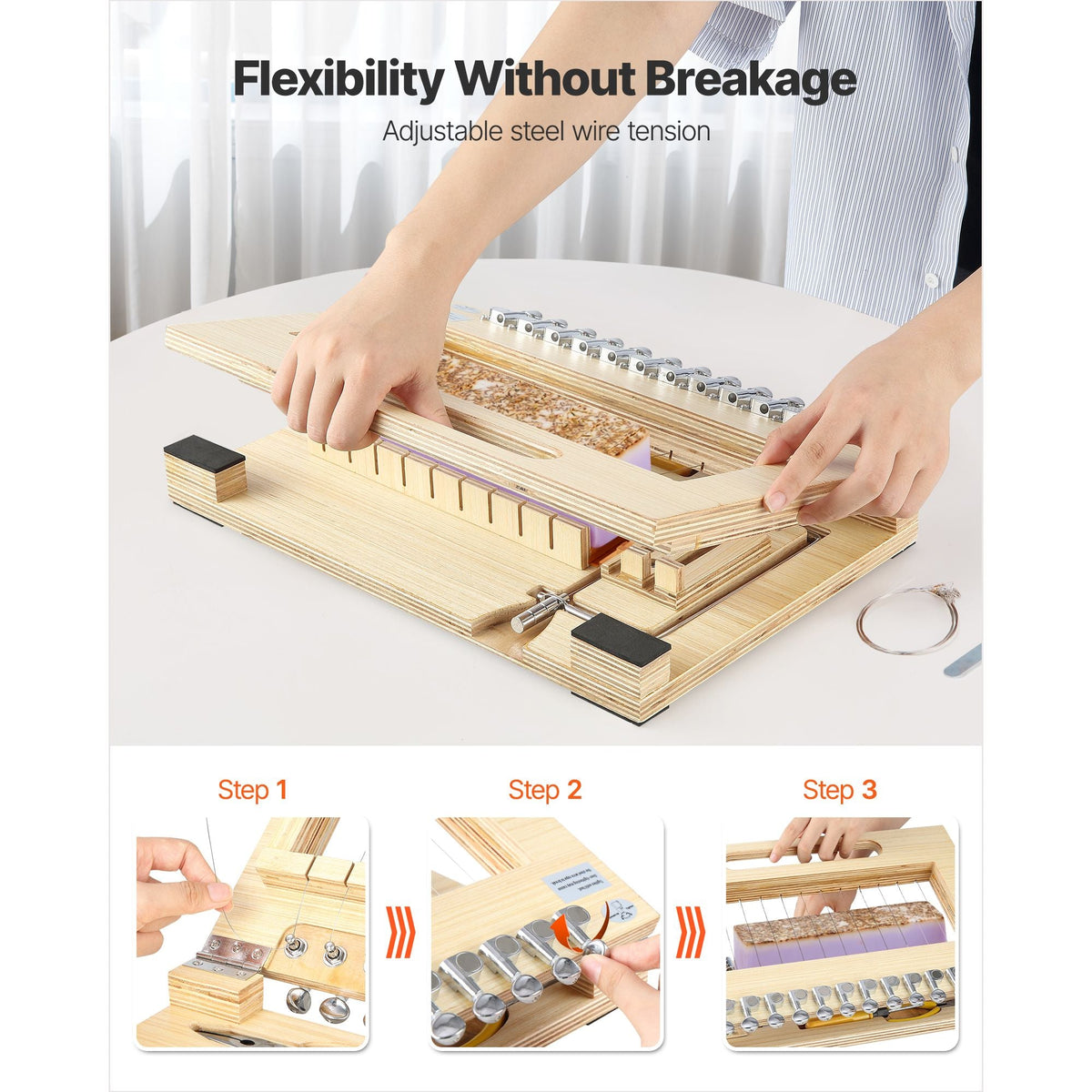 Soap Cutter, Cut 1-12 Bars, Precisely and Accurately Cut 1 Inch Bars, Wood Frame With Steel Wire, with Extra Wires, Multi Handmade Soap Wire Cutter for Candles, DIY Making Cutting Tool