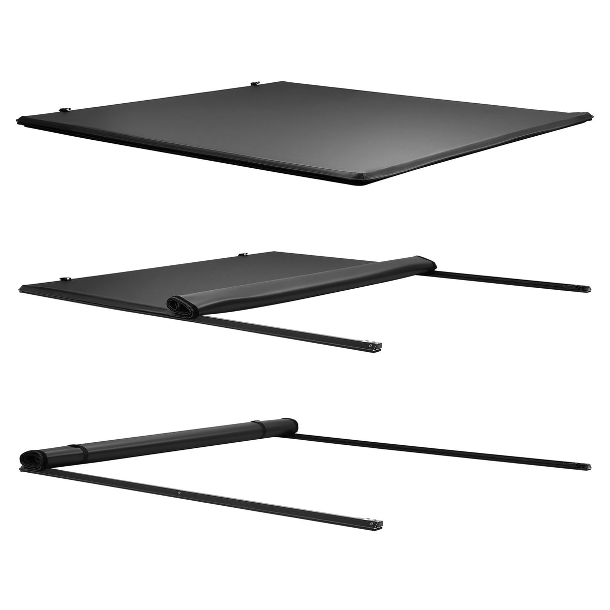 Soft Roll-Up Truck Bed Tonneau Cover, Compatible with 2019-2025 Chevy Silverado/GMC Sierra 1500 New Body, Fits 5.8 ft (5 ft 9 in/69.3 in) Bed, PVC Tonneau Cover with Aluminum Alloy Support Bars