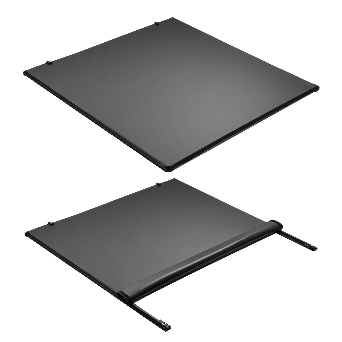Soft Roll-Up Truck Bed Tonneau Cover, Compatible with 2019-2025 Chevy Silverado/GMC Sierra 1500 New Body, Fits 5.8 ft (5 ft 9 in/69.3 in) Bed, PVC Tonneau Cover with Aluminum Alloy Support Bars