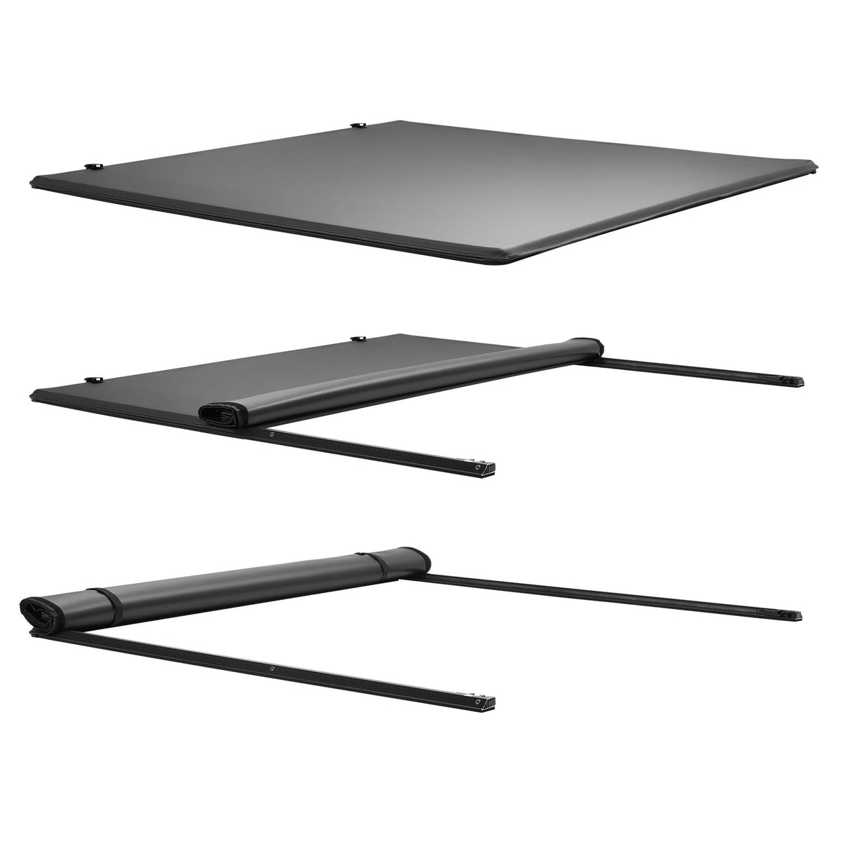 Soft Roll-Up Truck Bed Tonneau Cover, Compatible with 2022-2025 Ford Maverick, Fits Styleside 4.5 ft (4 ft 6 in/54 in) Bed, Triple-Layer PVC Tonneau Cover with Three Aluminum Alloy Support Bars