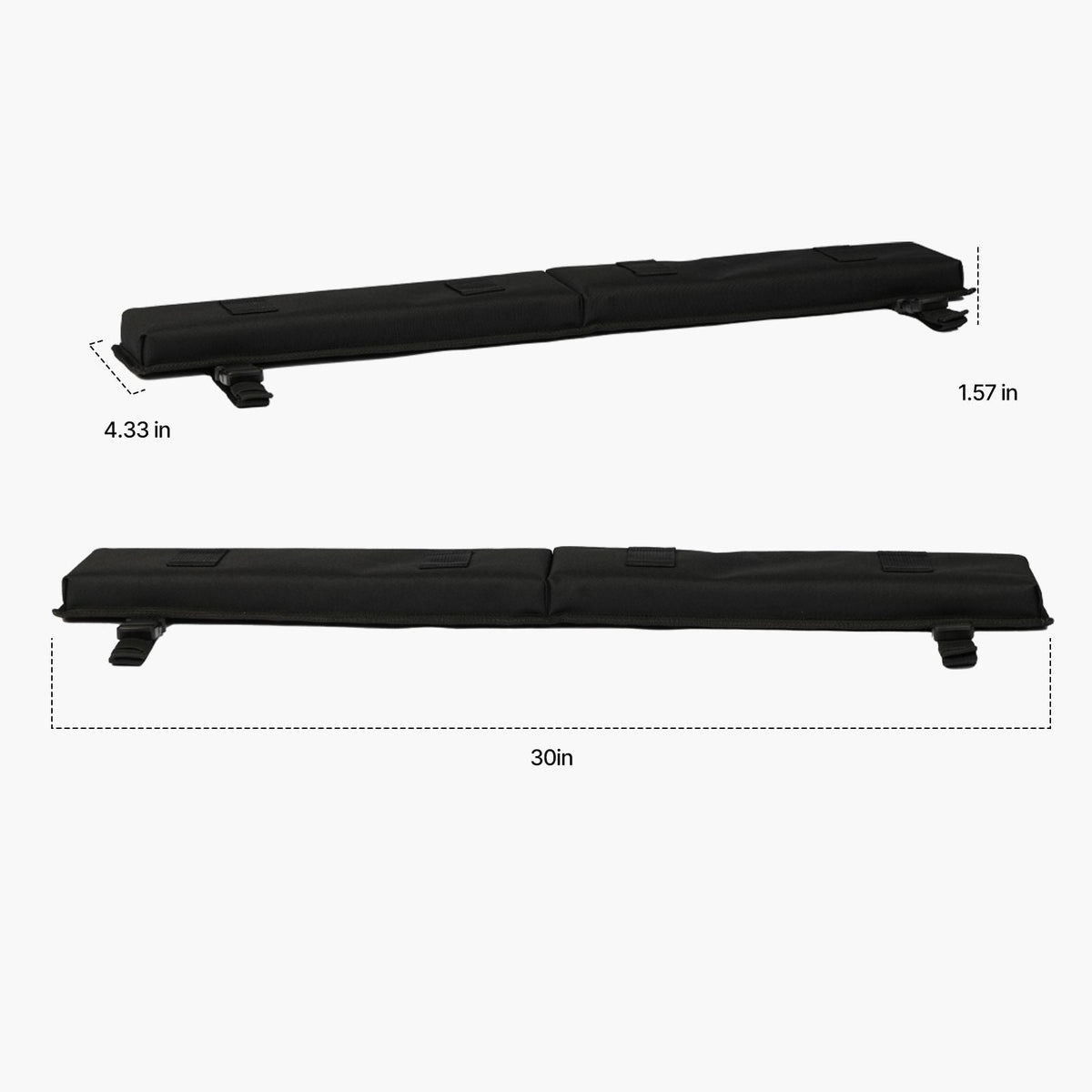 Soft Roof Rack Pads, 30" Universal Car Roof Rack Pad for Various Crossbars, 176LBS Loading Luggage Kayak Carrier with 2 Tie Down Straps, 2 Quick Loop Straps & Storage Bag for SUP Canoe Snowboard
