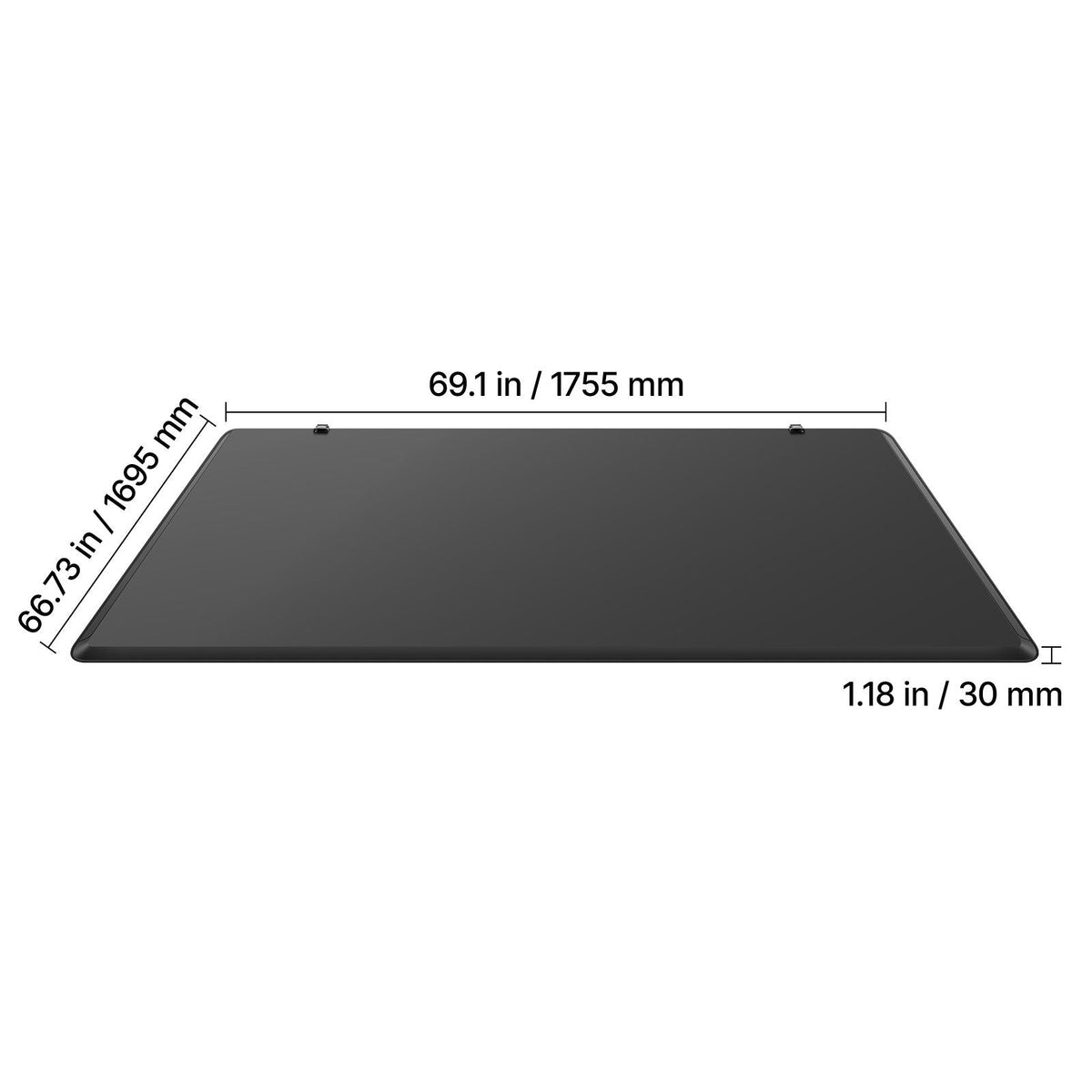 Soft Tri-Fold Truck Bed Tonneau Cover, Compatible with 2009-2025 Dodge Ram 1500 (Incl. Classic & New) 5.7 ft (67.4 in) Bed, Fleetside Without Rambox, Split Tailgate, and Track System, Waterproof
