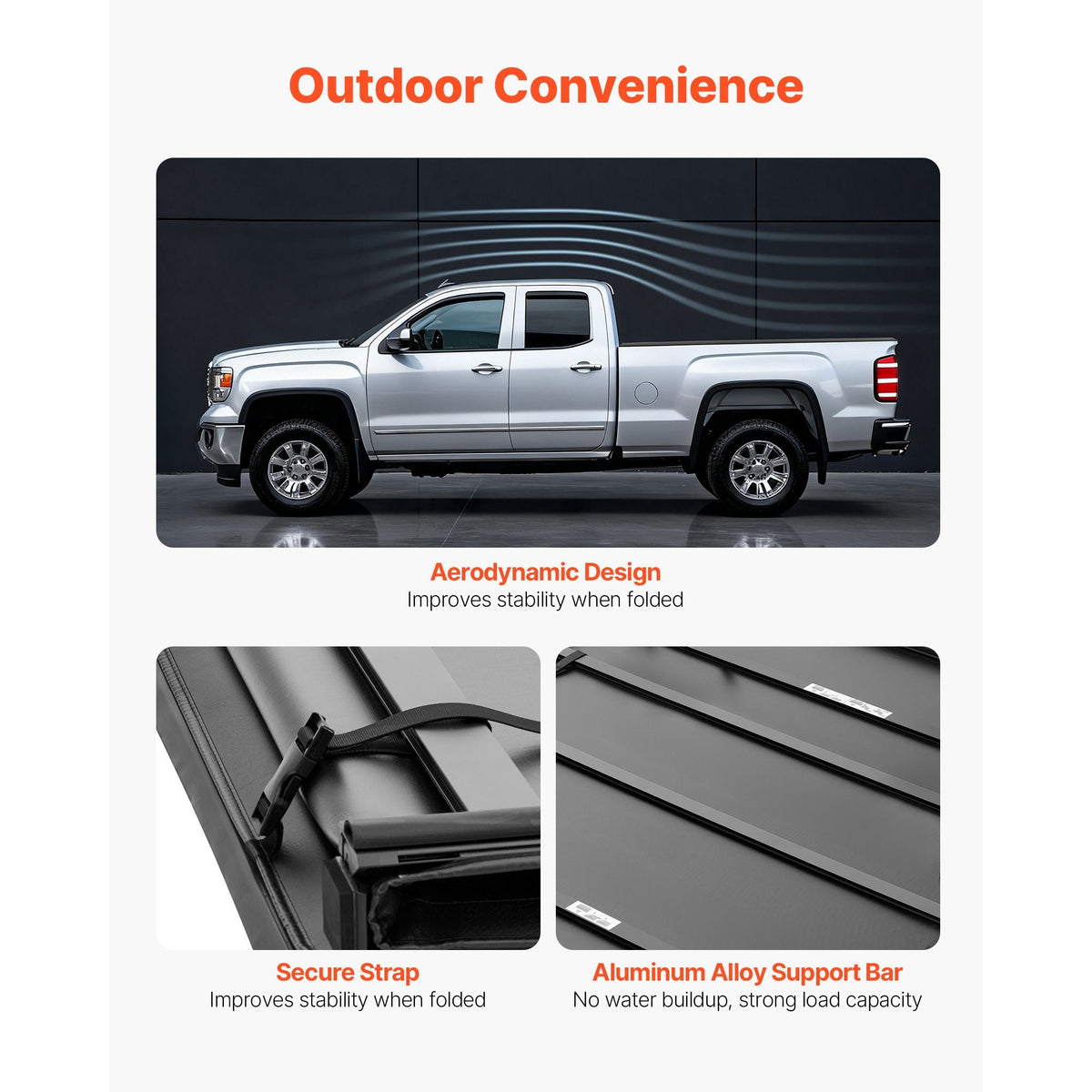 Soft Tri-Fold Truck Bed Tonneau Cover, Compatible with 2009-2025 Dodge Ram 1500 (Incl. Classic & New) 5.7 ft (67.4 in) Bed, Fleetside Without Rambox, Split Tailgate, and Track System, Waterproof