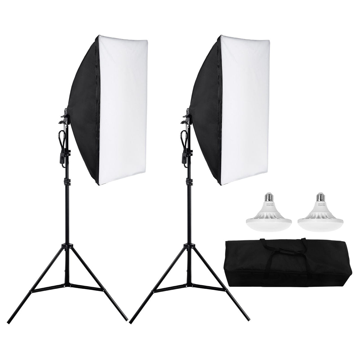 Softbox Lighting Kit, 20" x 28", Professional Softbox with 30W 5500K LED Bulbs, Close to Natural Daylight, Adjustable Tripod Stand, Studio Lights for Photography, Vedio Recording, Live Streaming