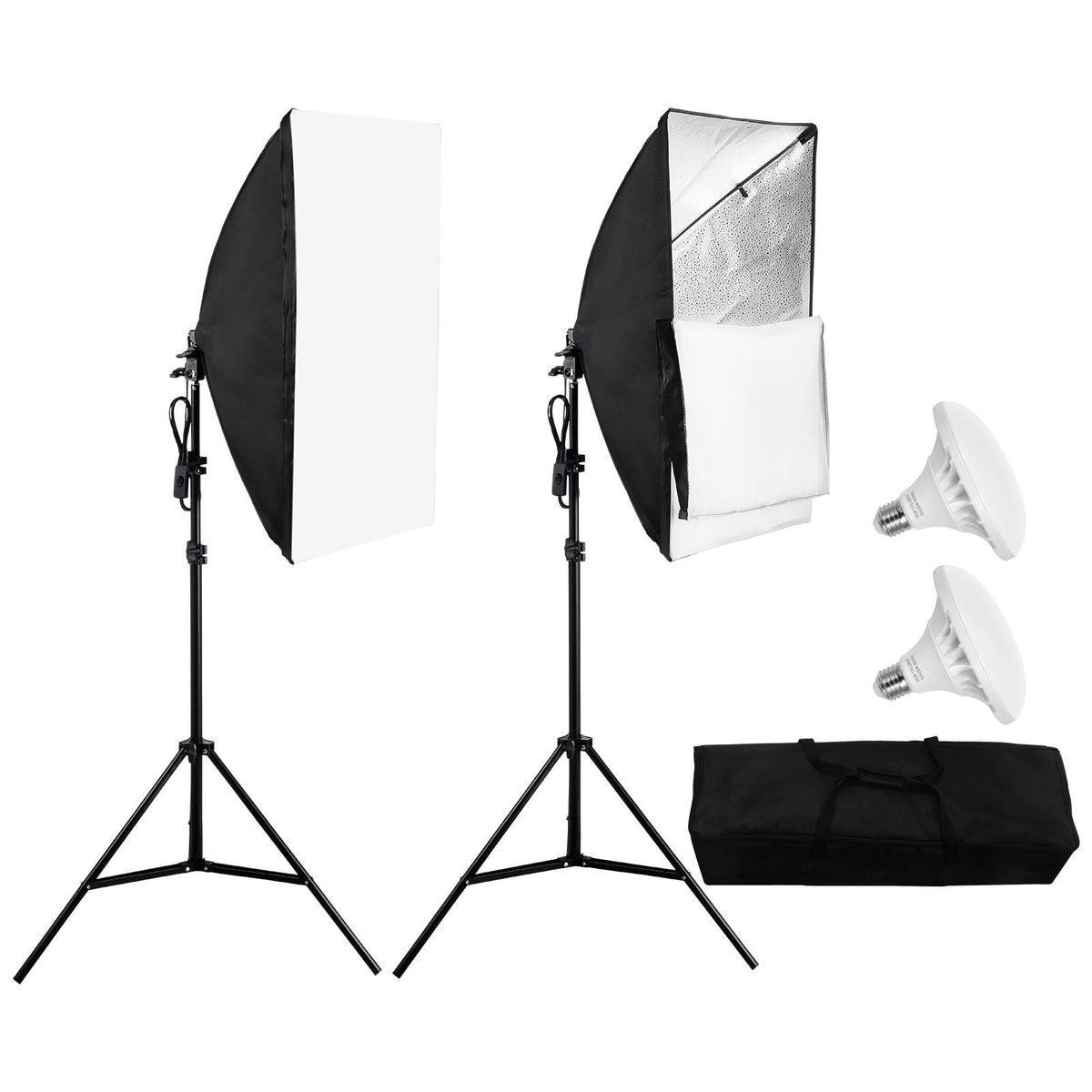 Softbox Lighting Kit, 20" x 28", Professional Softbox with 30W 5500K LED Bulbs, Close to Natural Daylight, Adjustable Tripod Stand, Studio Lights for Photography, Vedio Recording, Live Streaming