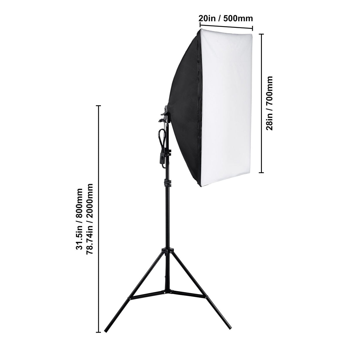 Softbox Lighting Kit, 20" x 28", Professional Softbox with 30W 5500K LED Bulbs, Close to Natural Daylight, Adjustable Tripod Stand, Studio Lights for Photography, Vedio Recording, Live Streaming