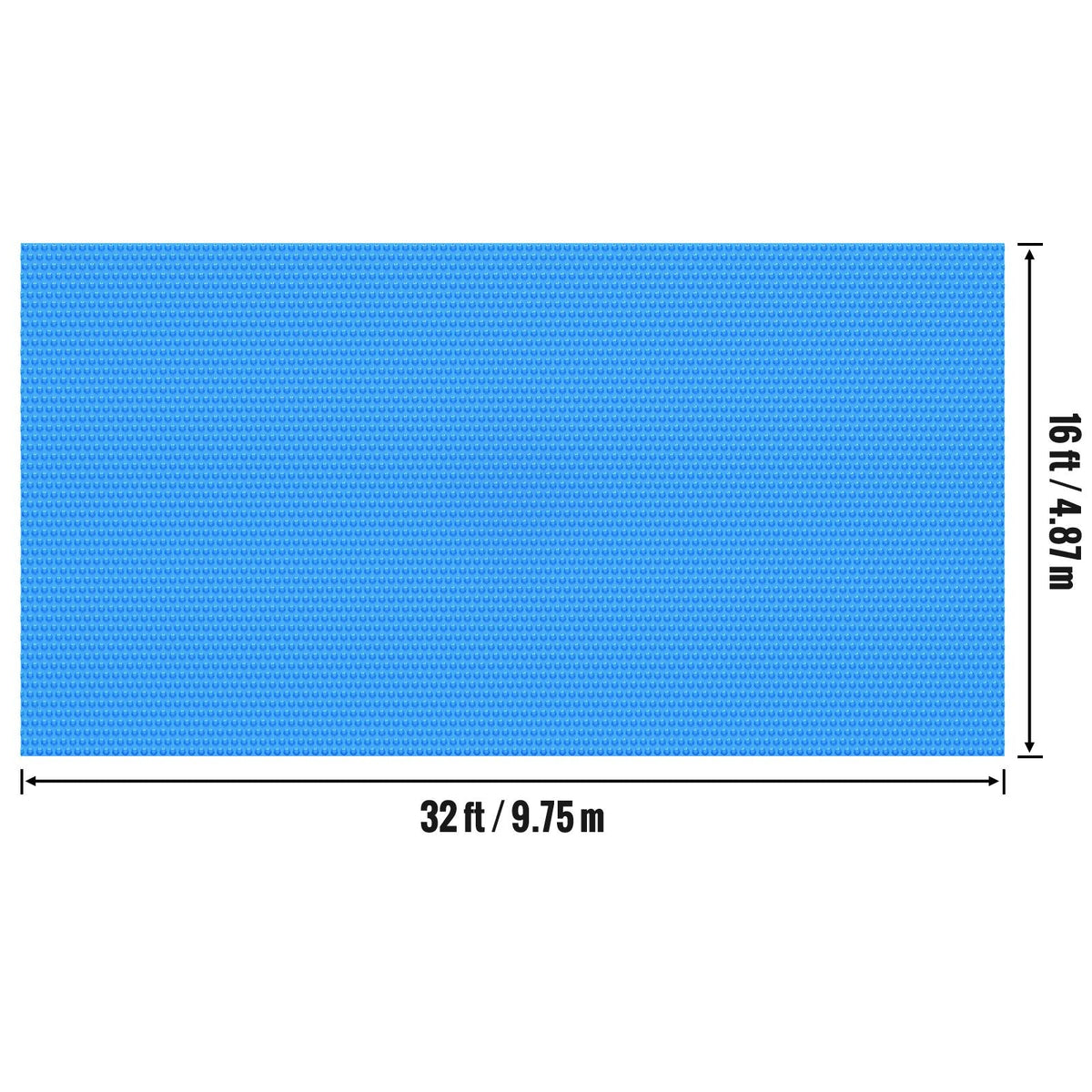Solar Pool Cover, 32 x 16 ft Rectangle Solar Blanket for Pools, Inground Above Ground Swimming Pool Solar Cover, 12 mil Solar Covers Blue