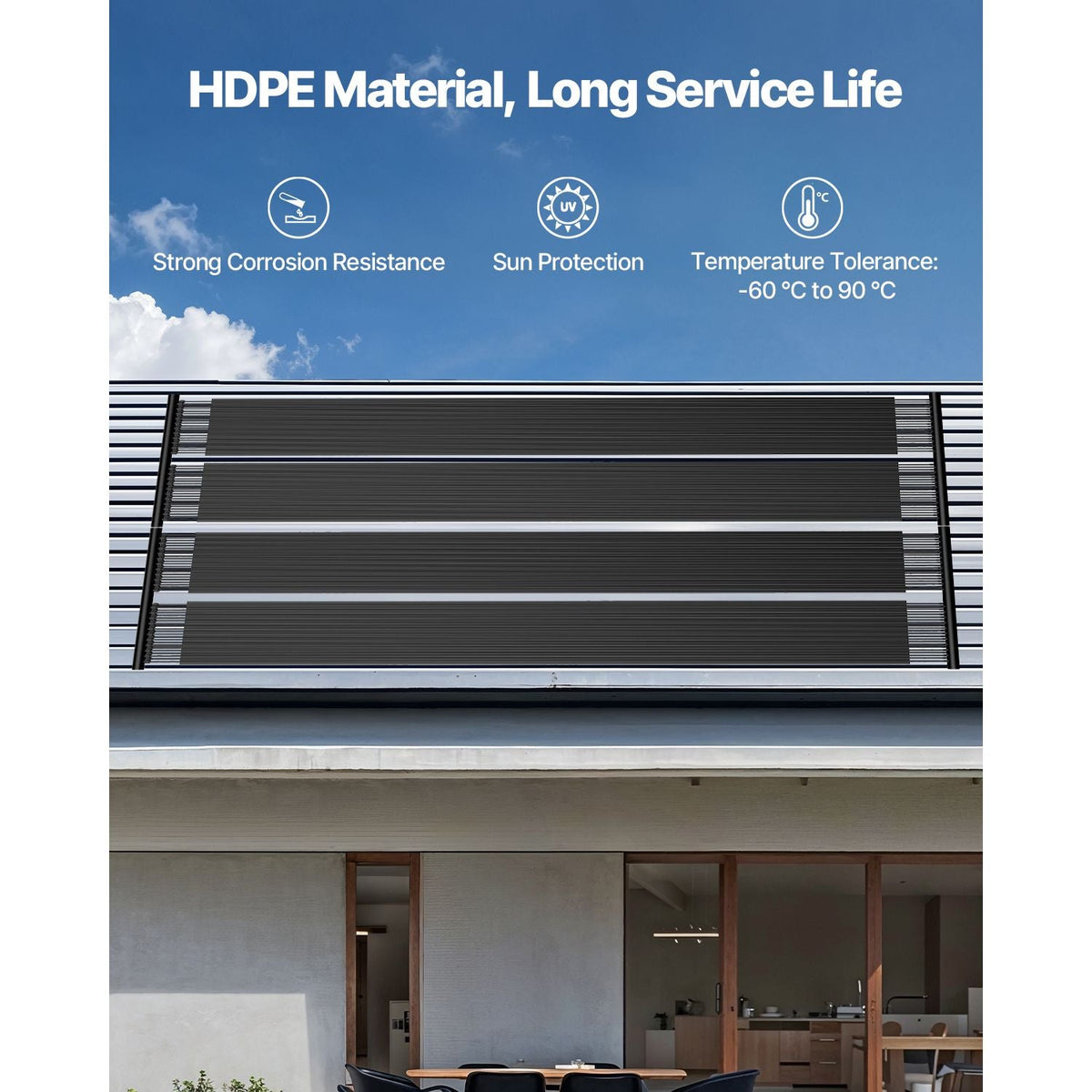 Solar Pool Heater, 2.75 x 20 ft HDPE Solar Pool Panel( 2 Pcs) - Durable & Weather-Proof, with Complete Accessories, Universal Solar Pool Panel–Raises Water Temperature