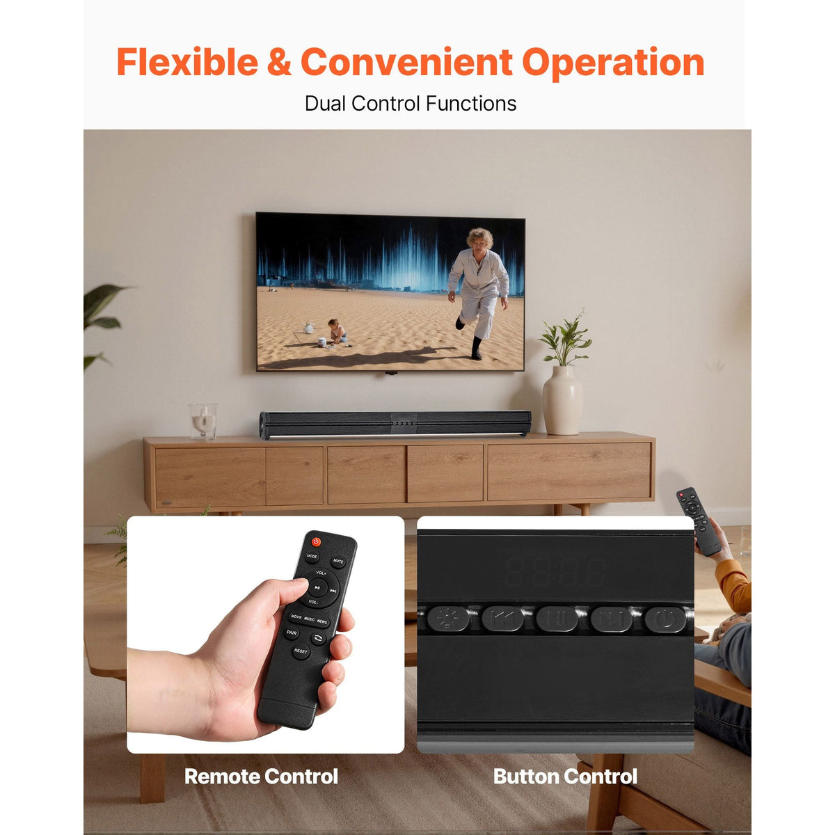 Sound Bar for Smart TV, 2.0 Channel, 32-Inch Compact Soundbar TV Speakers for Projector, Bluetooth AUX Connection, Remote Control, Easy Setup, 80W Surround Sound System for PC Home Theater Audio