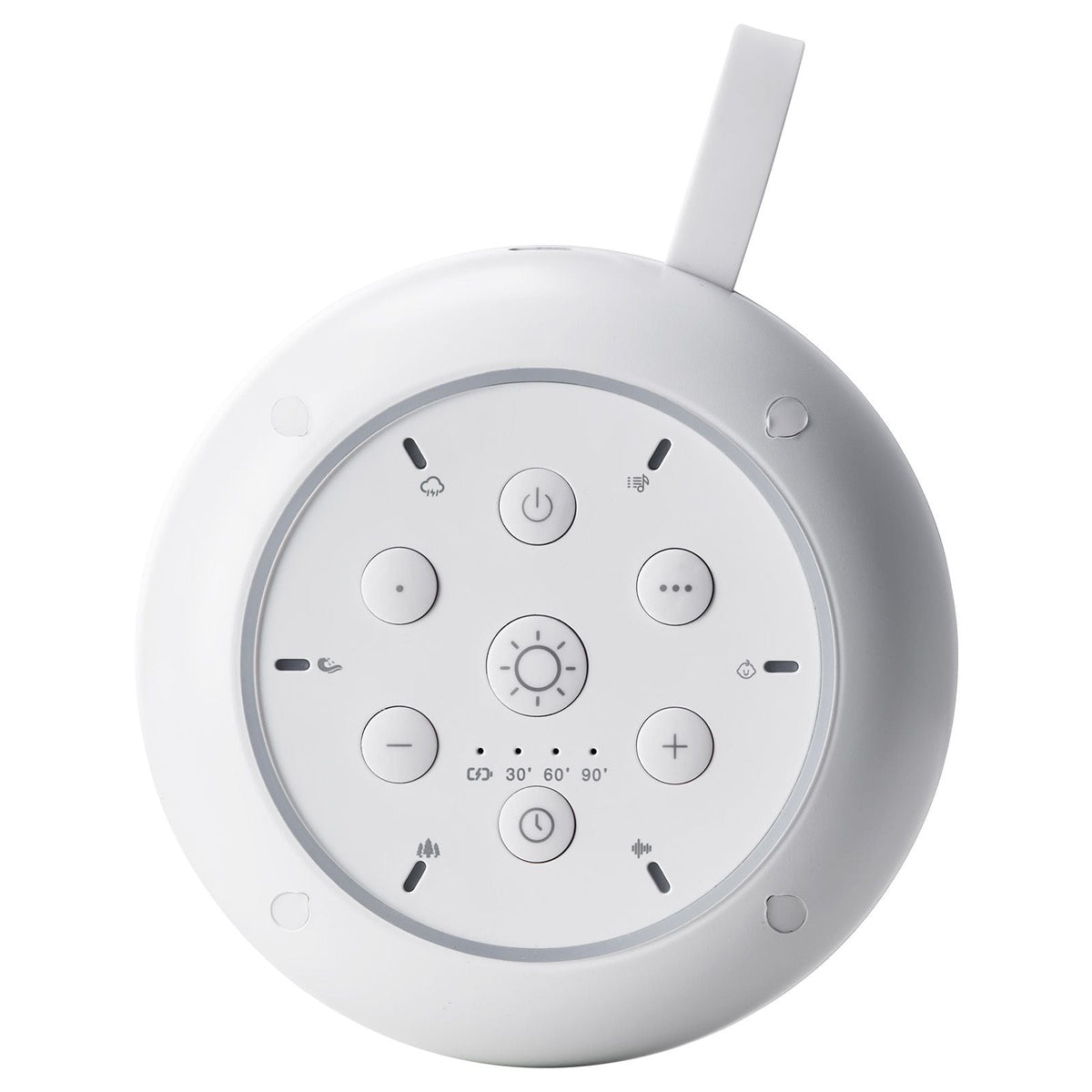 Sound Machine, 30 Soothing Sleep Sounds, 3-in-1 Portable and Hangable White Noise Sound Machine with Auto-Off Timer, Soft Ring Light and Memory Function, for Baby, Adults, Home, Office & Travel