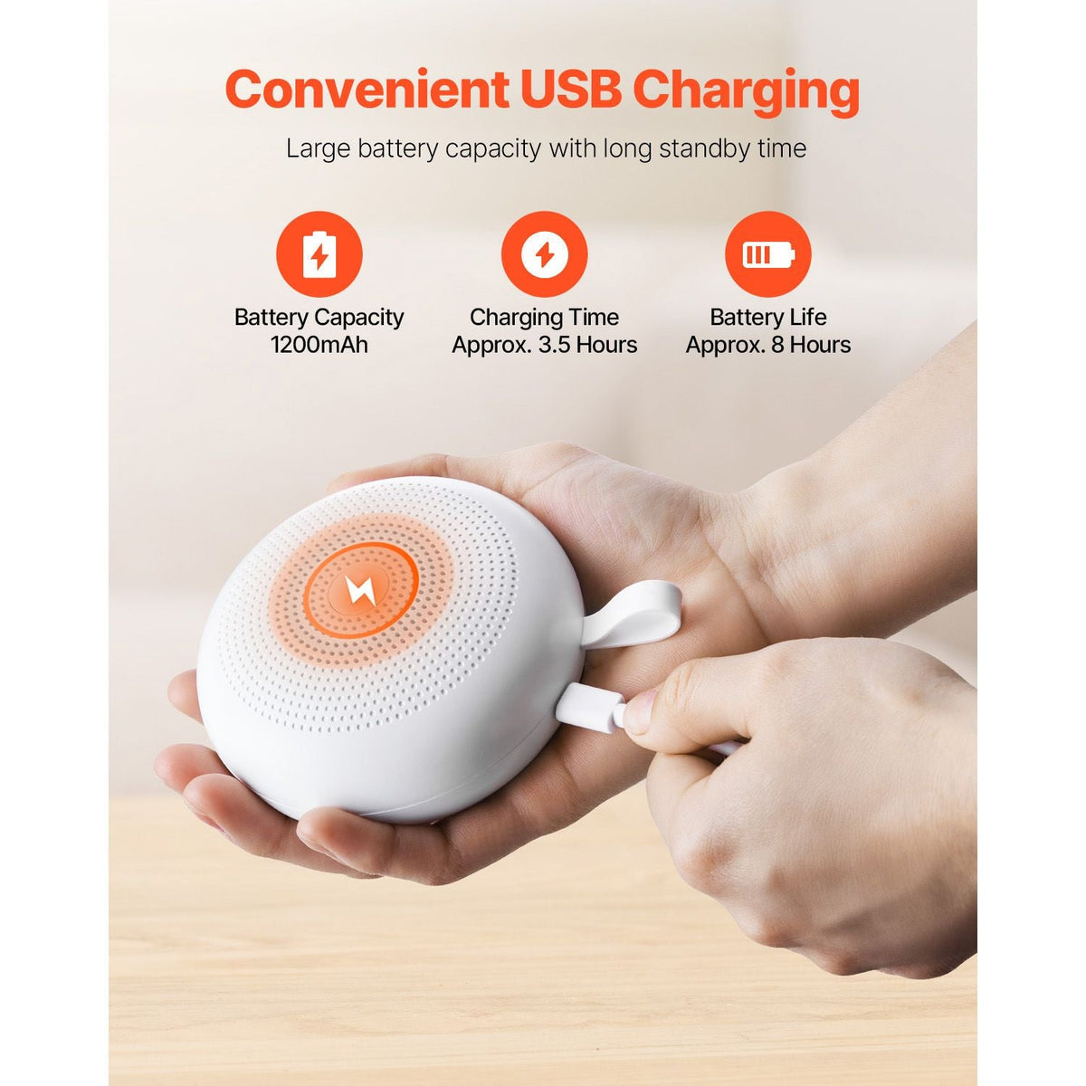 Sound Machine, 30 Soothing Sleep Sounds, 3-in-1 Portable and Hangable White Noise Sound Machine with Auto-Off Timer, Soft Ring Light and Memory Function, for Baby, Adults, Home, Office & Travel