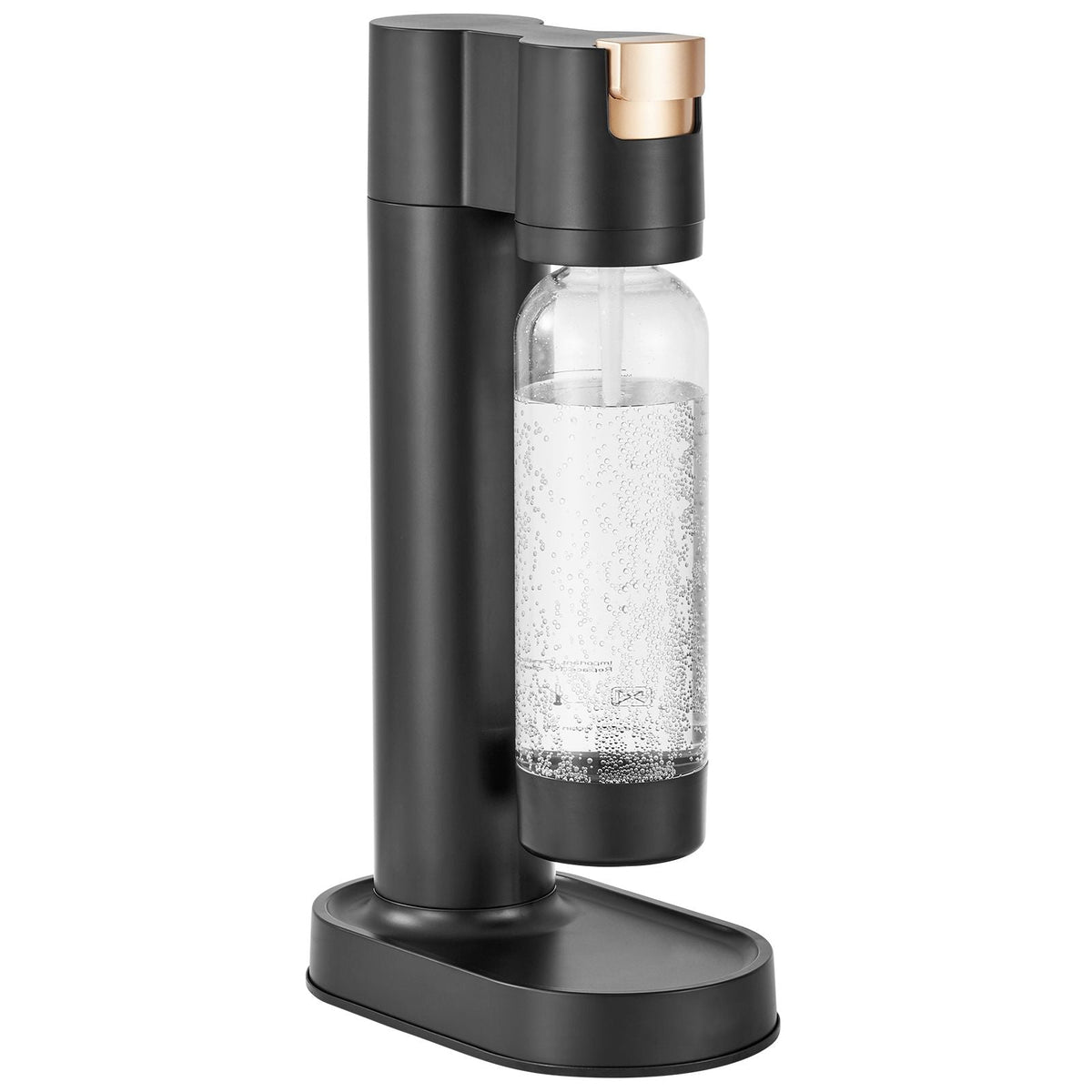 Sparkling Water Maker, Soda Maker Machine for Home Carbonating, Seltzer Water Starter Kit with BPA free 1L PET Bottle, Compatible with Mainstream Screw-in 60L CO2 Cylinder(NOT Included), Black