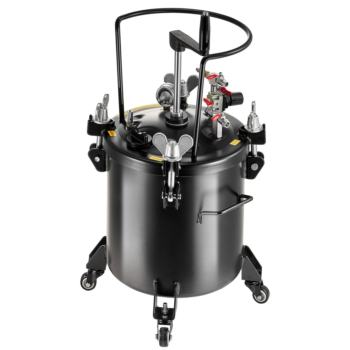 Spray Paint Pressure Pot, 20L/5gal Pressure Pot Tank, 70 psi Adjustale Pressure, Steel Pressure Pot Paint Tank with Casters and Leak Repair Sealant, for Home Decor and Industry Painting