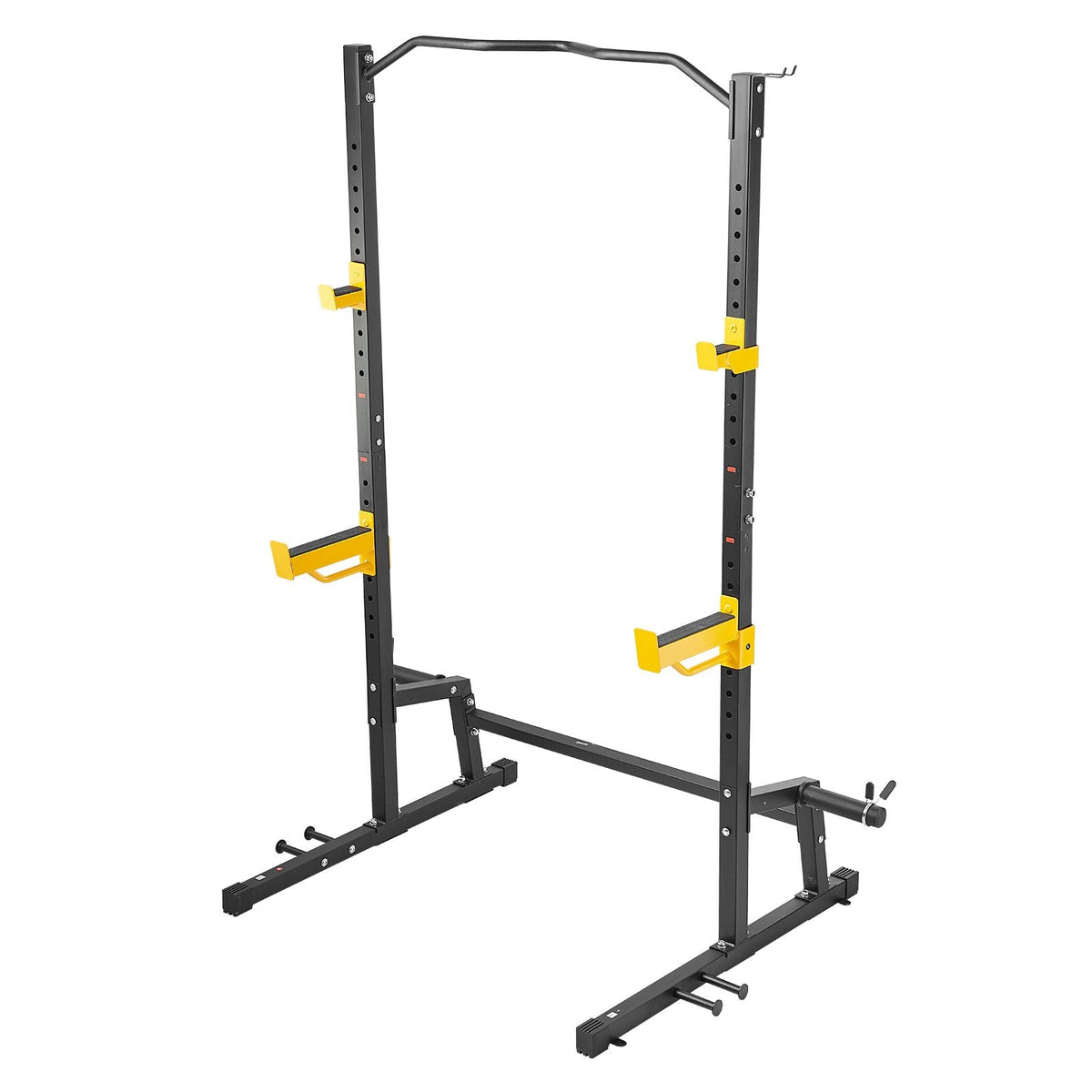 Squat Stand Power Rack, Multi-Functional Power Rack with Pull up Bar, Hook, and Weight Plate Storage Attachment, Adjustable Power Rack Cage, Steel Exercise Squat Stand for Home Gym Equipment