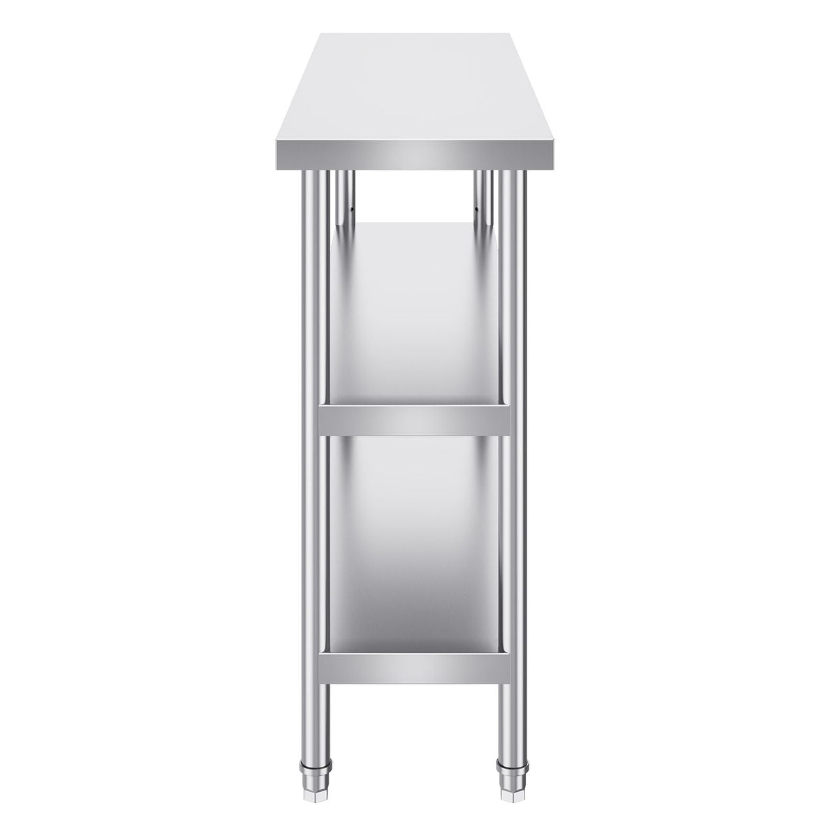 Stainless Steel Food Prep Table, 14 x 48 x 34 Inch Commercial Kitchen Worktable, with 2 Adjustable Undershelf, Heavy Duty Prep Table Metal Work Table for BBQ, Kitchen, Home, and Garage