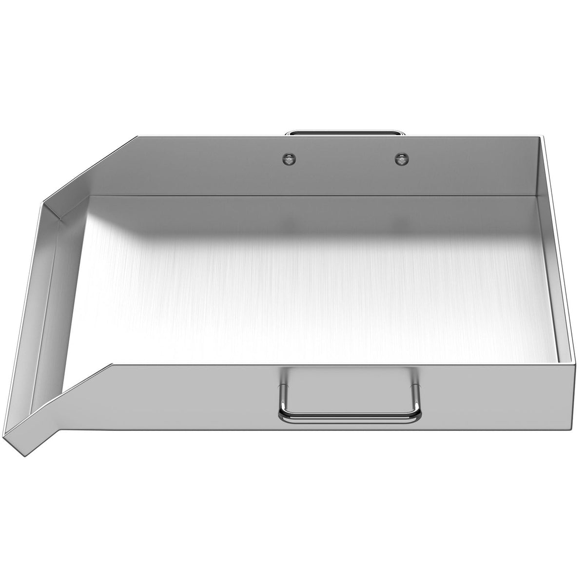 Stainless Steel Griddle,18" X 16" Universal Flat Top Rectangular Plate, BBQ Charcoal/Gas Grill with 2 Handles and Grease Groove with Hole, Grills for Camping, Tailgating and Parties