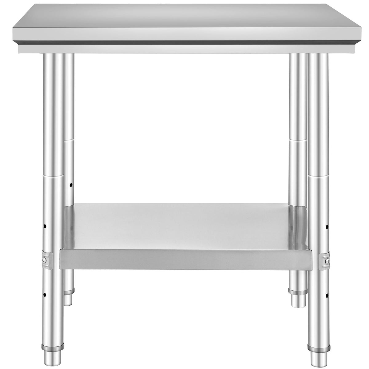Stainless Steel Prep Table, 24 x 30 x 31 Inch, 700 lbs Load Capacity, Heavy Duty Metal Worktable with 3 Adjustable Height Levels, Commercial Workstation for Kitchen Garage Restaurant Backyard