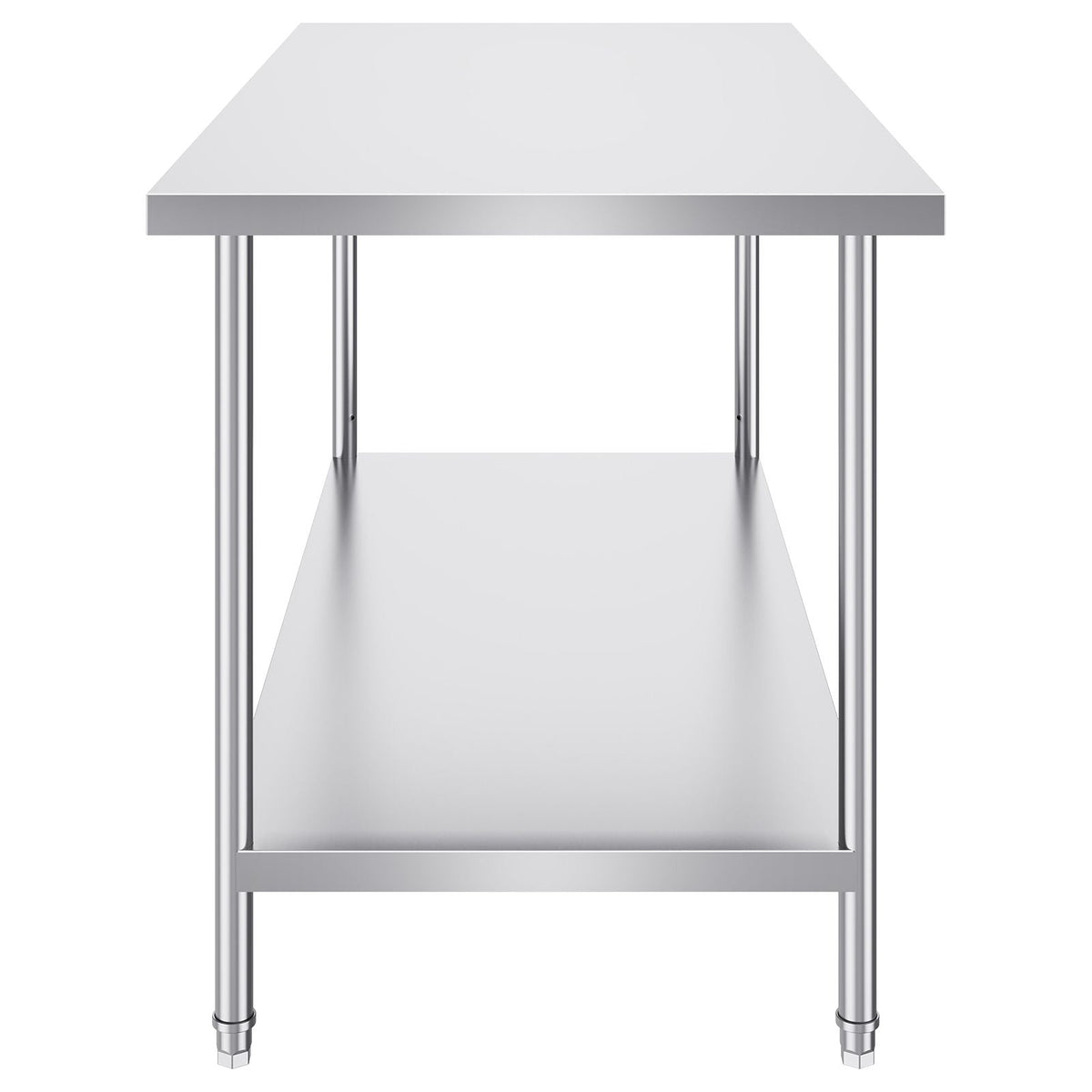 Stainless Steel Prep Table, 30 x 60 x 34 Inch, 910 lbs Load Capacity, Heavy Duty Metal Worktable with 3 Adjustable Height Levels, Commercial Workstation for Kitchen Garage Restaurant Backyard