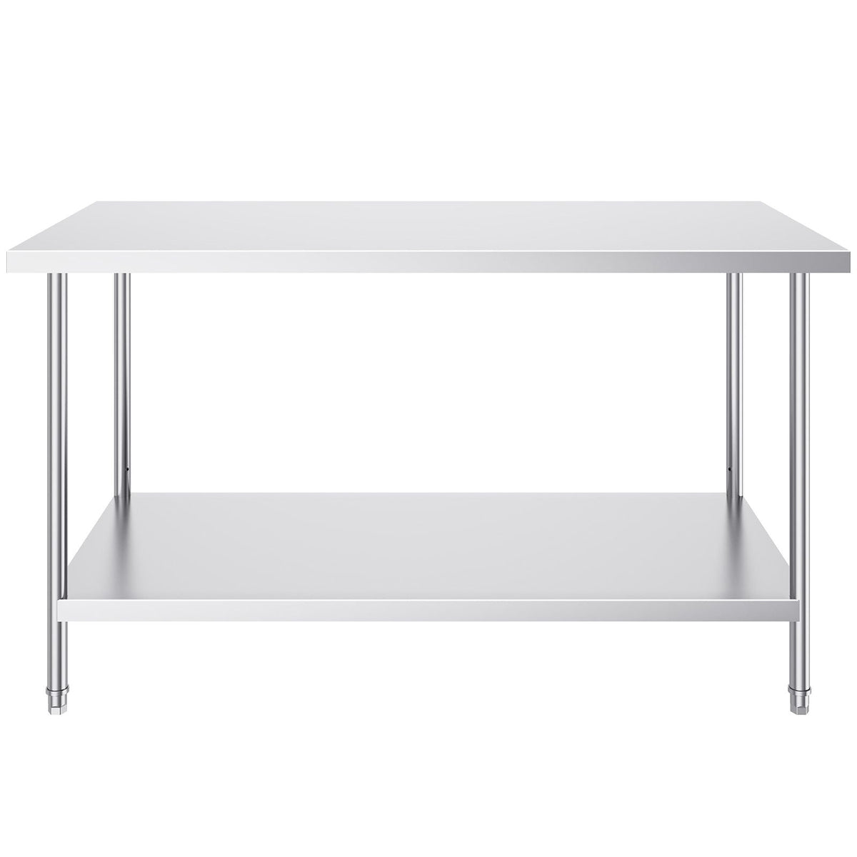 Stainless Steel Prep Table, 30 x 60 x 34 Inch, 910 lbs Load Capacity, Heavy Duty Metal Worktable with 3 Adjustable Height Levels, Commercial Workstation for Kitchen Garage Restaurant Backyard
