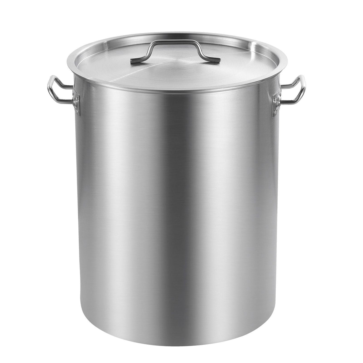 Stainless Steel Stockpot, 36 Quart Cooking Pots, Cookware Sauce Pot with Basket, Lid, and Handle, Heavy Duty Commercial Grade Stock Pot, Sanding Treatment, for Steaming Boiling or Frying Silver