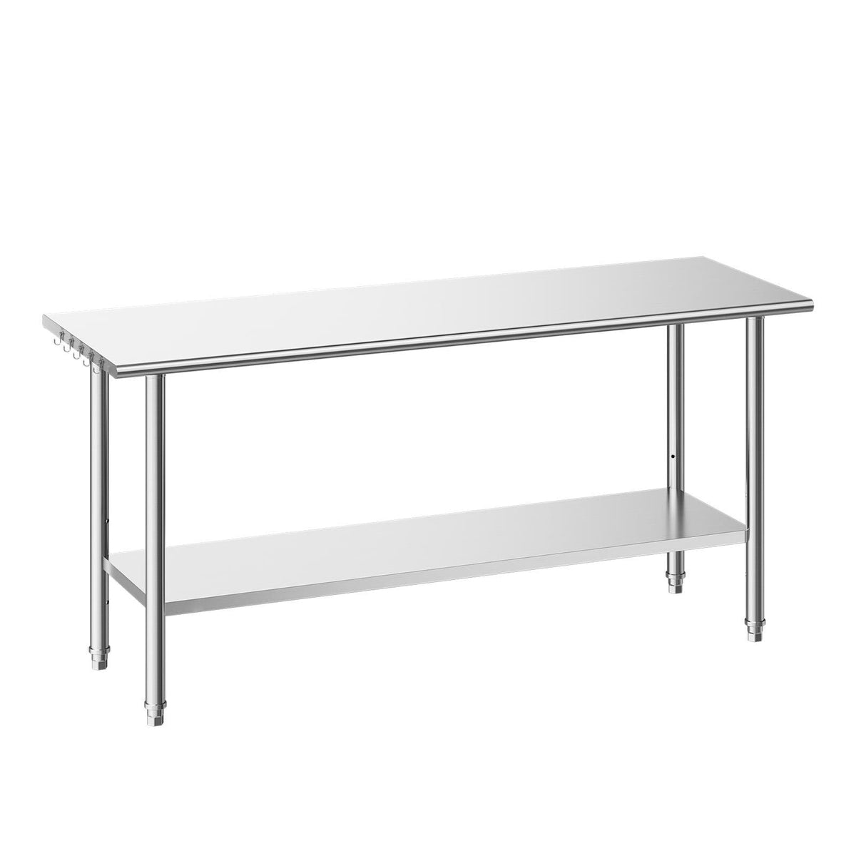 Stainless Steel Work Table, 24x72 Inch Food Prep Table, Commercial Kitchen Workstation with Adjustable Undershelf, Metal Heavy Duty Utility Worktable, for Restaurant Home Hotel Garage Outdoor